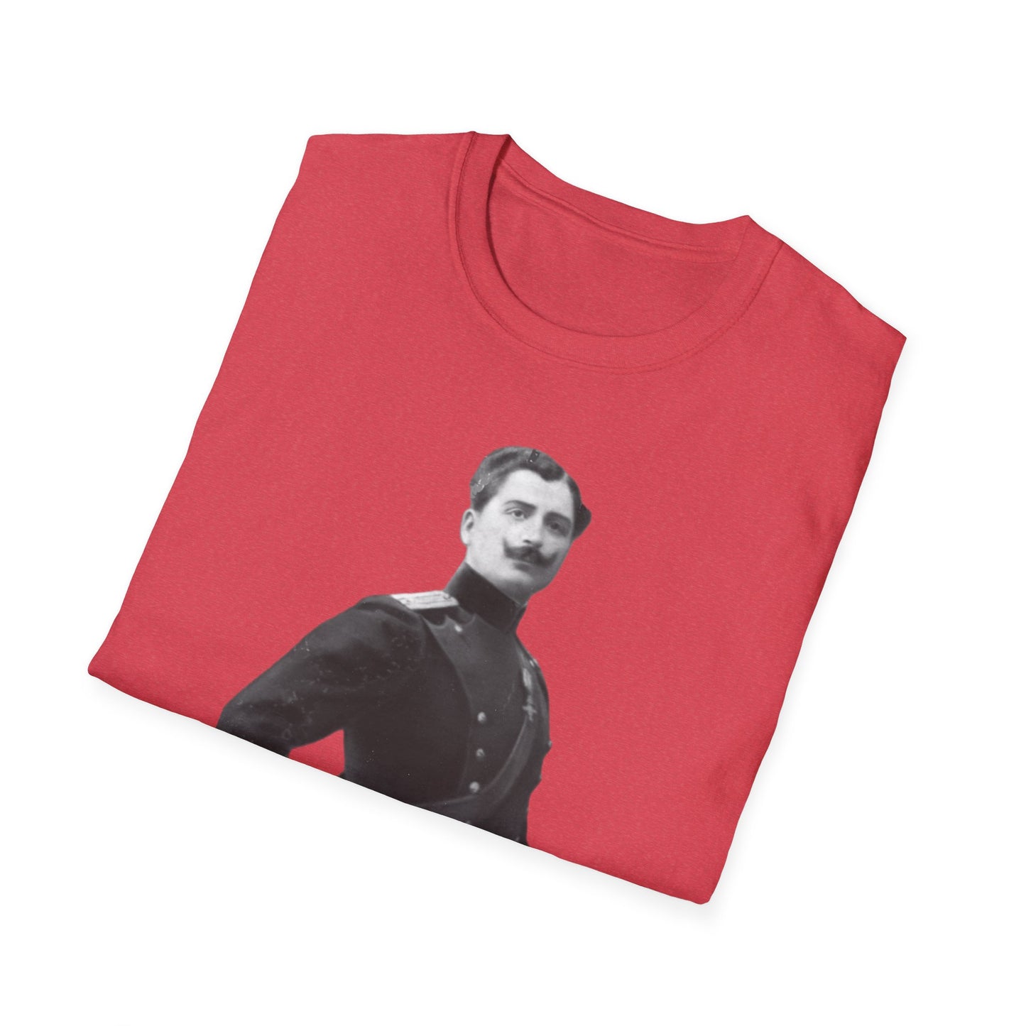 Retro Soldier with Mustache Unisex Softstyle Tee