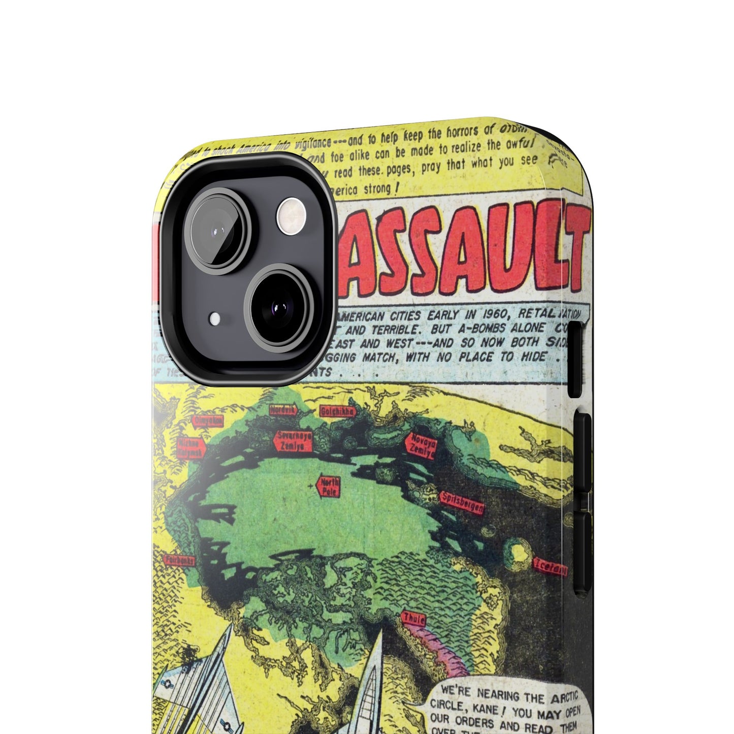 Vintage Atomic Warfare Comic Page Rugged Phone Cases - Old School Male 