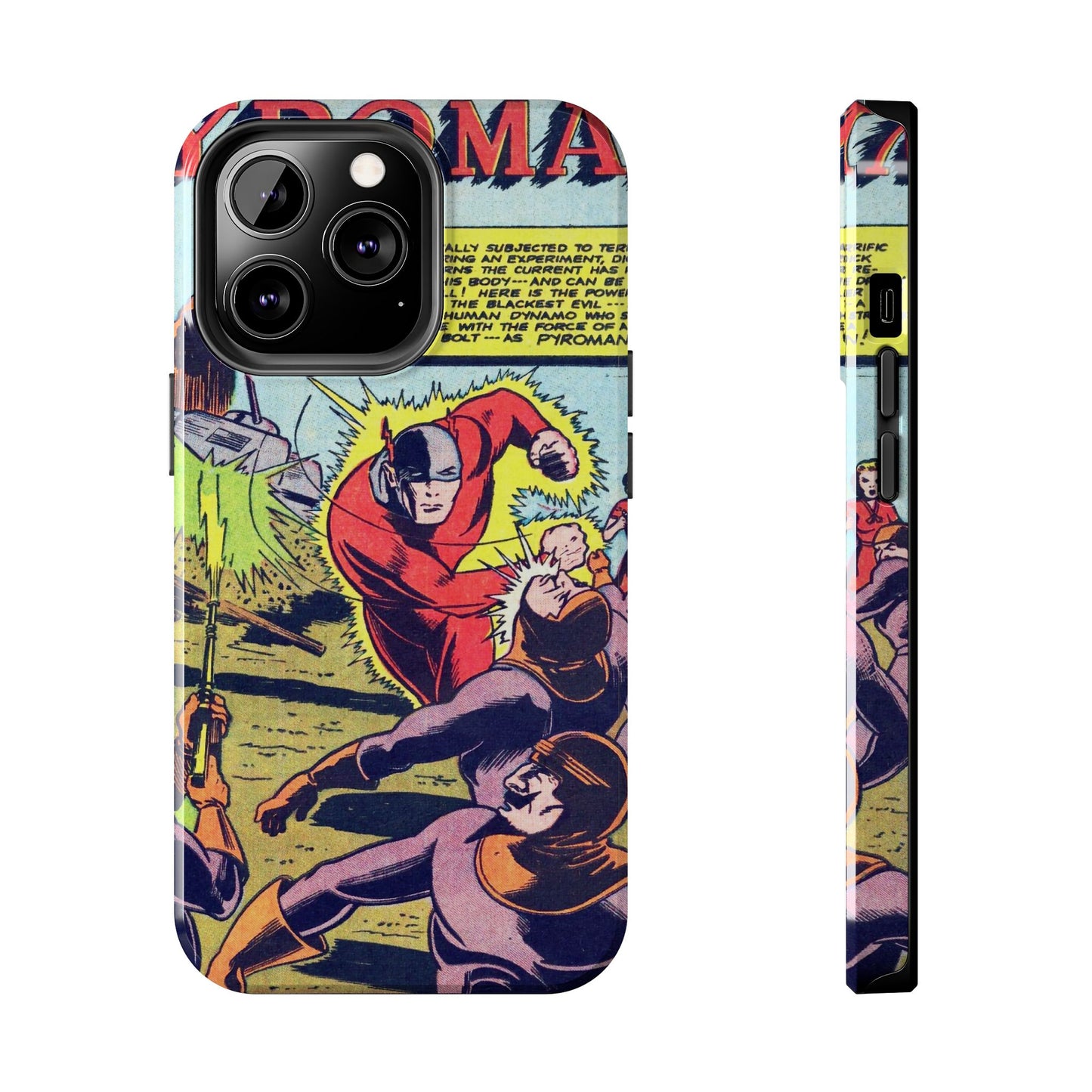 Vintage Pyroman Comic Page Durable Phone Cases - Old School Male 