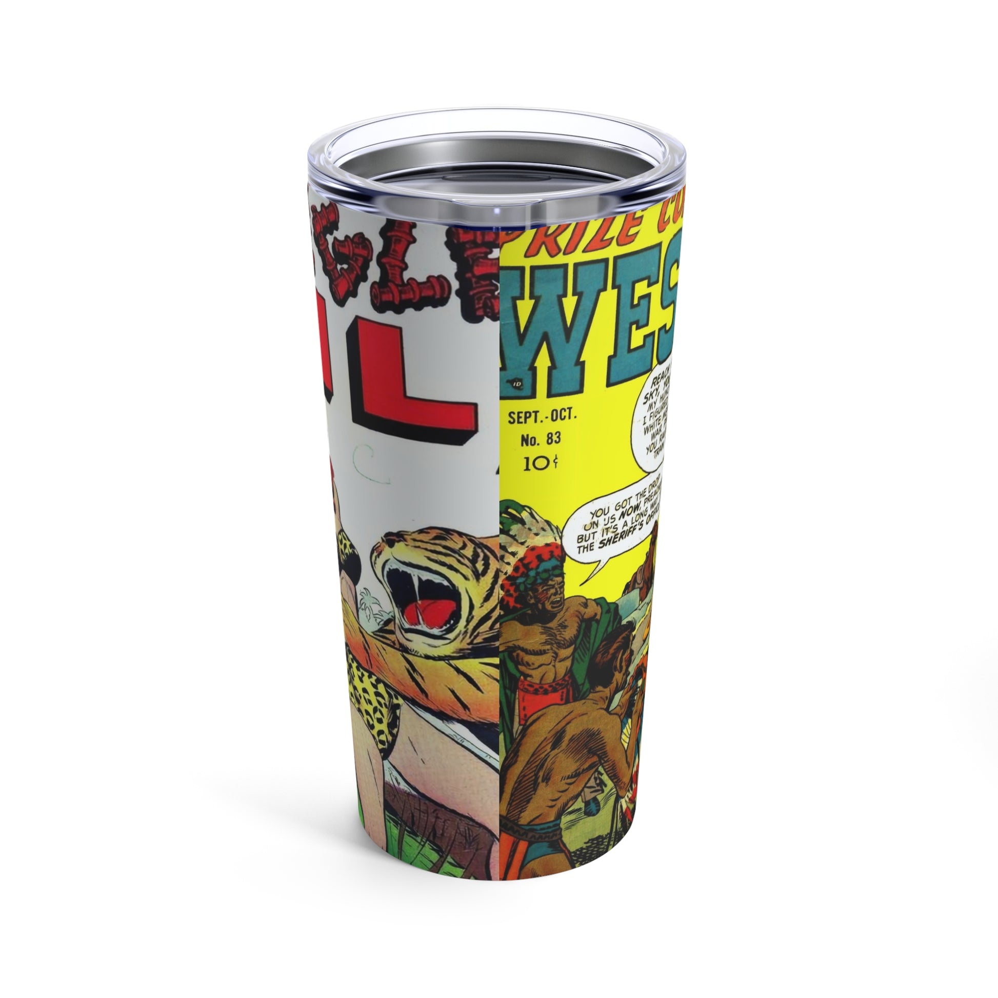 Retro Comic Book Cover Drink Tumbler - Old School Male 