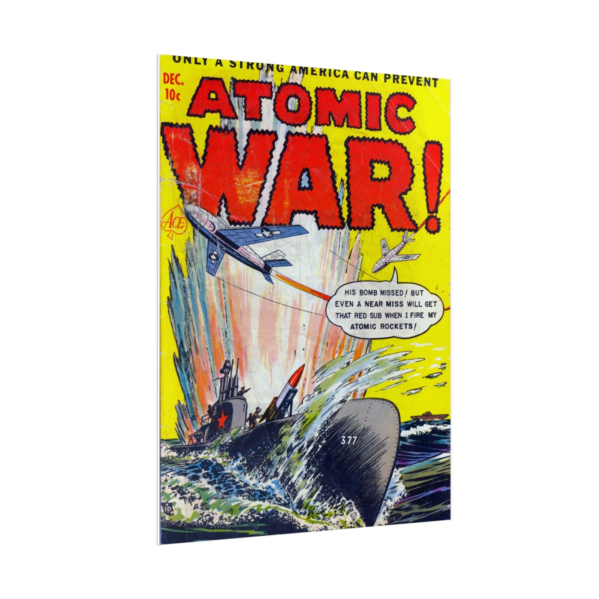 Retro Atomic War Comic Book Cover Poster - Old School Male 