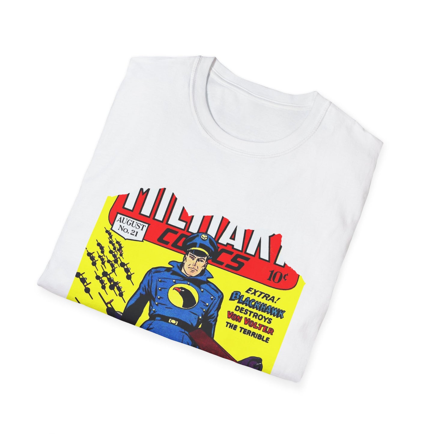 Vintage-Inspired Comic Cover Unisex Softstyle Tee - Old School Male 