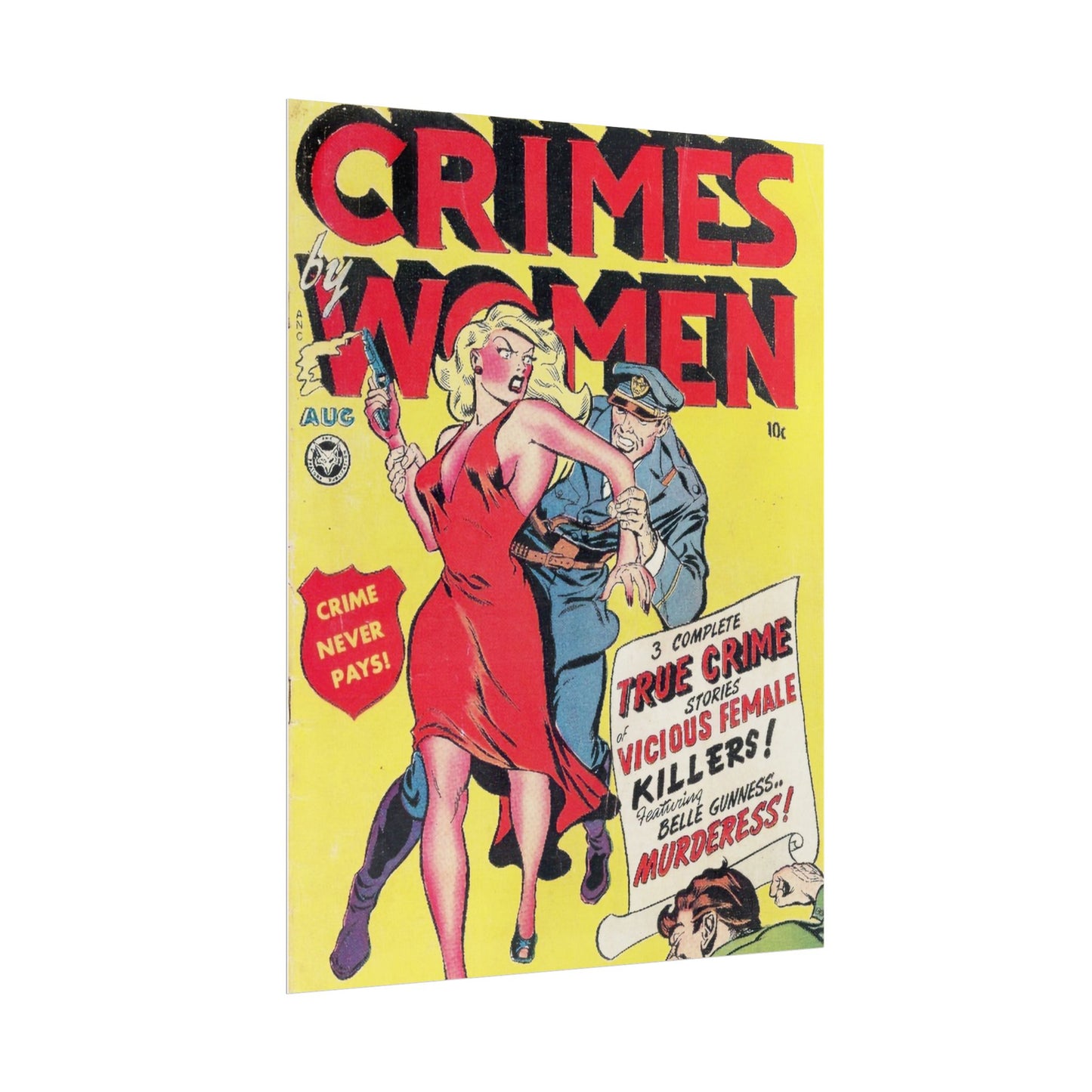 Retro Crimes By Women Comic Book Cover Poster - Old School Male 