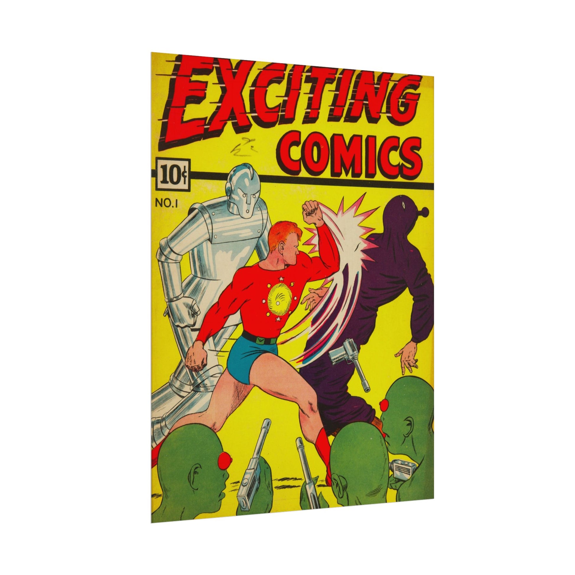 Exciting Comics Rolled Poster Print - Old School Male 