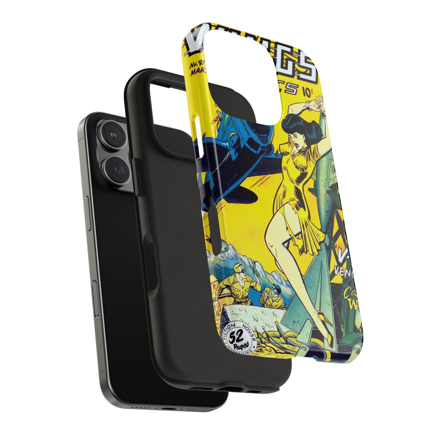 Vintage Comic Book Phone Case - Retro Design Shield