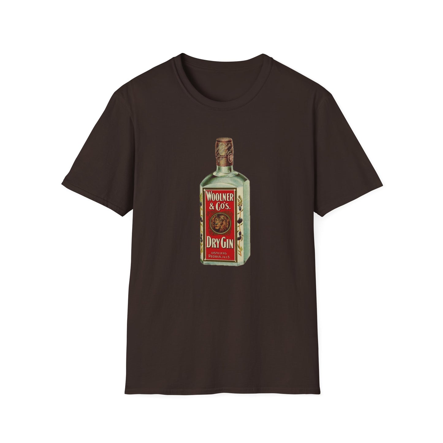 Retro Dry Gin Bottle Graphic Tee - Old School Male 