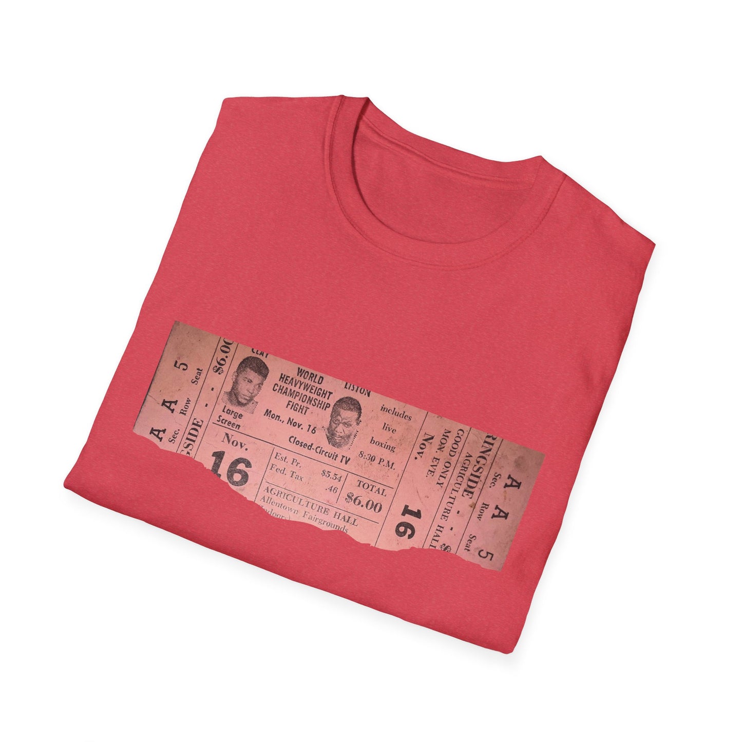 Vintage Clay Liston Boxing Event Unisex Softstyle Tee