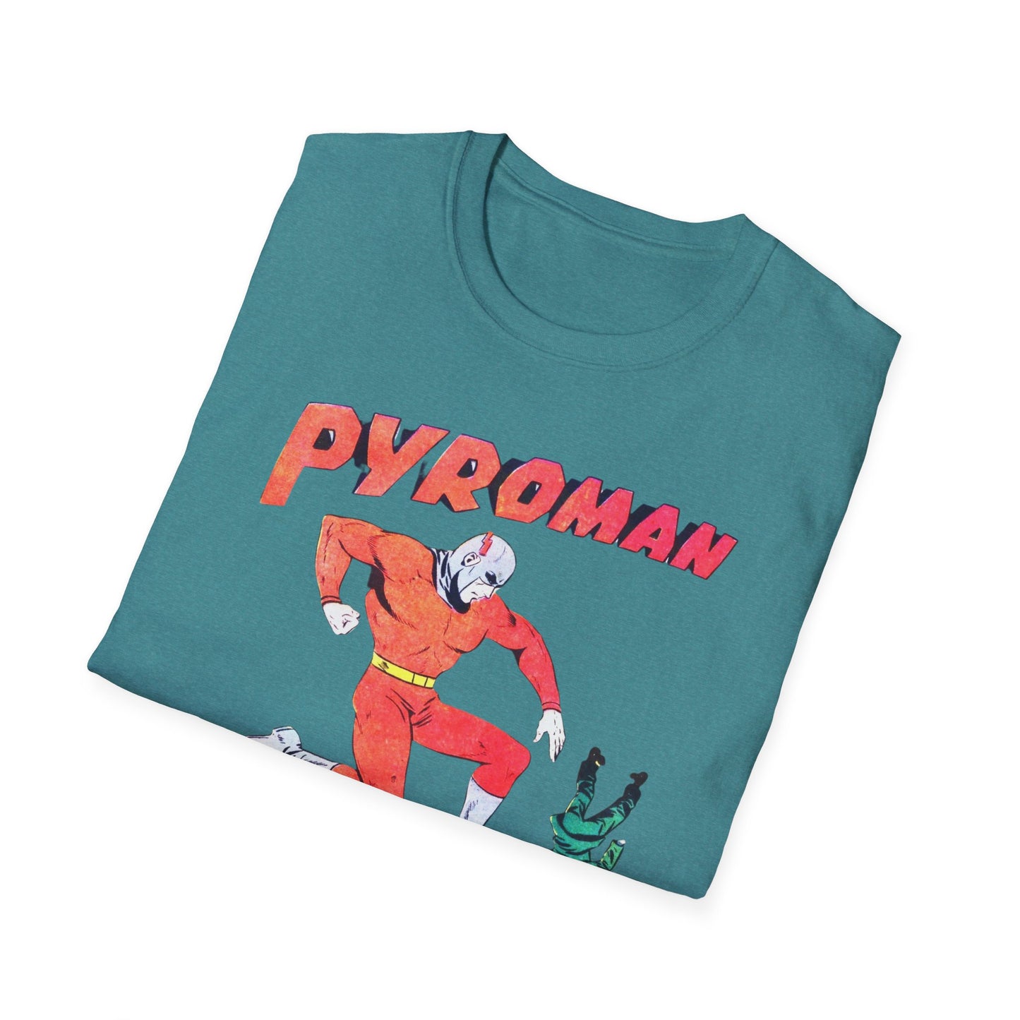 Retro Pyroman Comic Character T-Shirt - 100% Cotton, Classic Fit, Perfect for Comic Fans