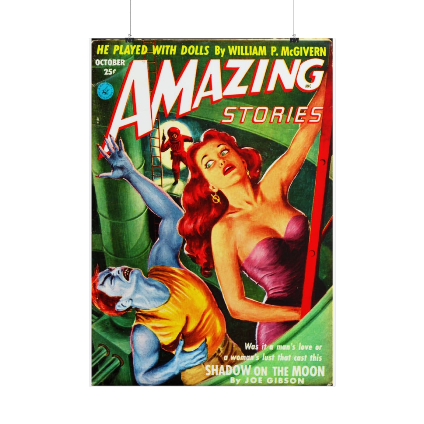 Retro Amazing Stories Cover Poster Print