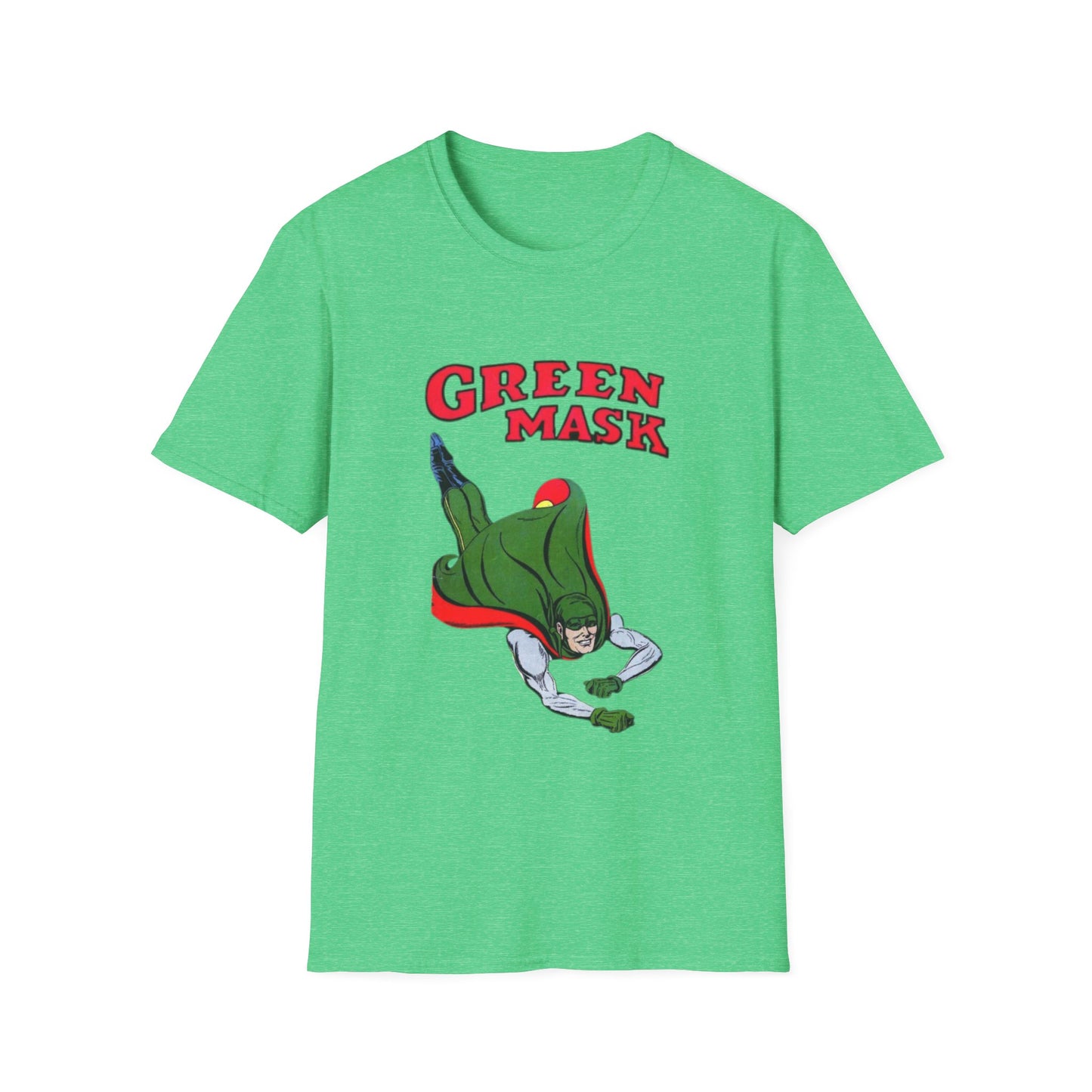 Retro Green Mask Comic Character T-Shirt - 100% Cotton, Classic Fit, Perfect for Fans