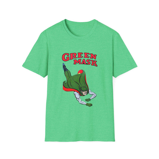 Retro Green Mask Comic Character T-Shirt - 100% Cotton, Classic Fit, Perfect for Fans