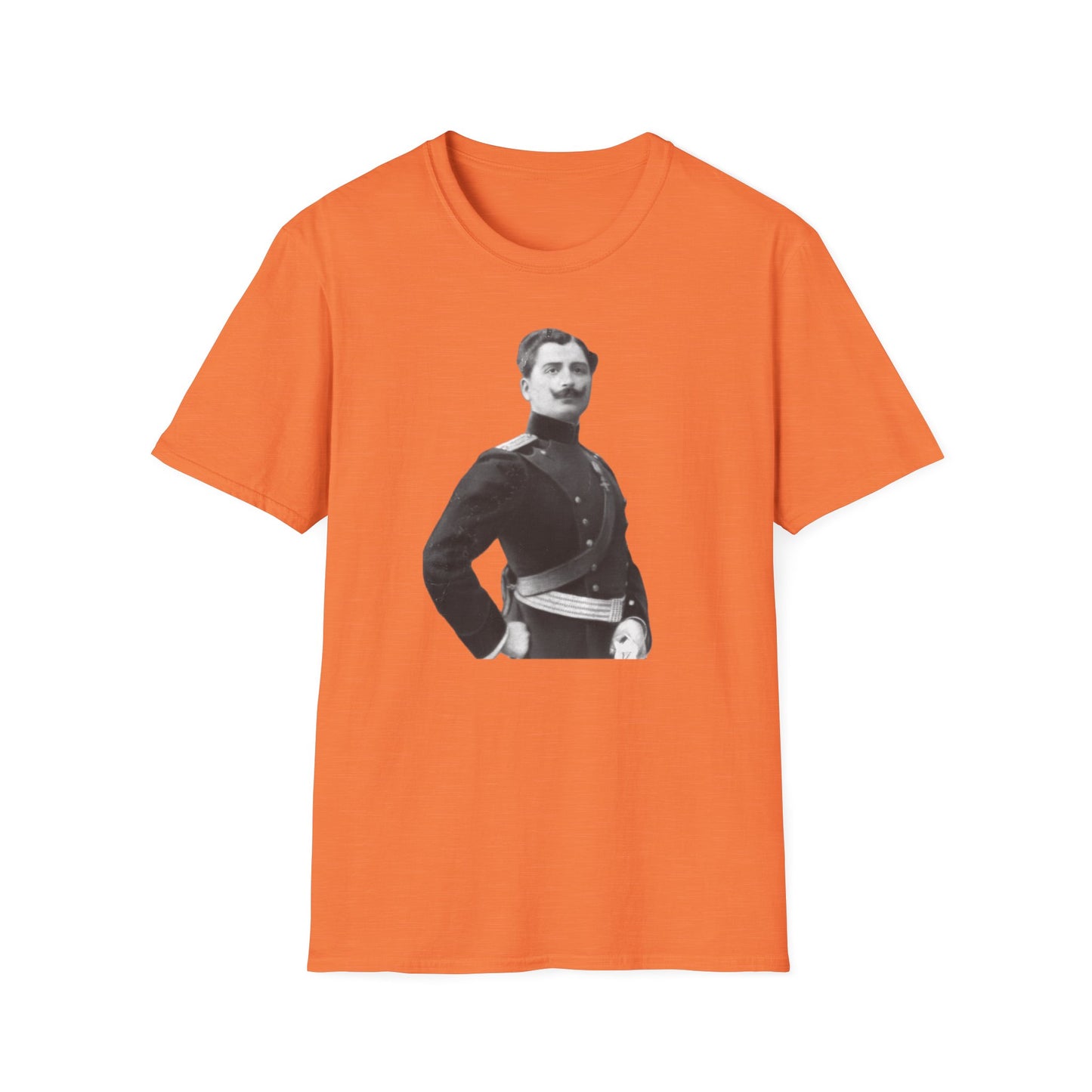 Retro Soldier with Mustache Unisex Softstyle Tee