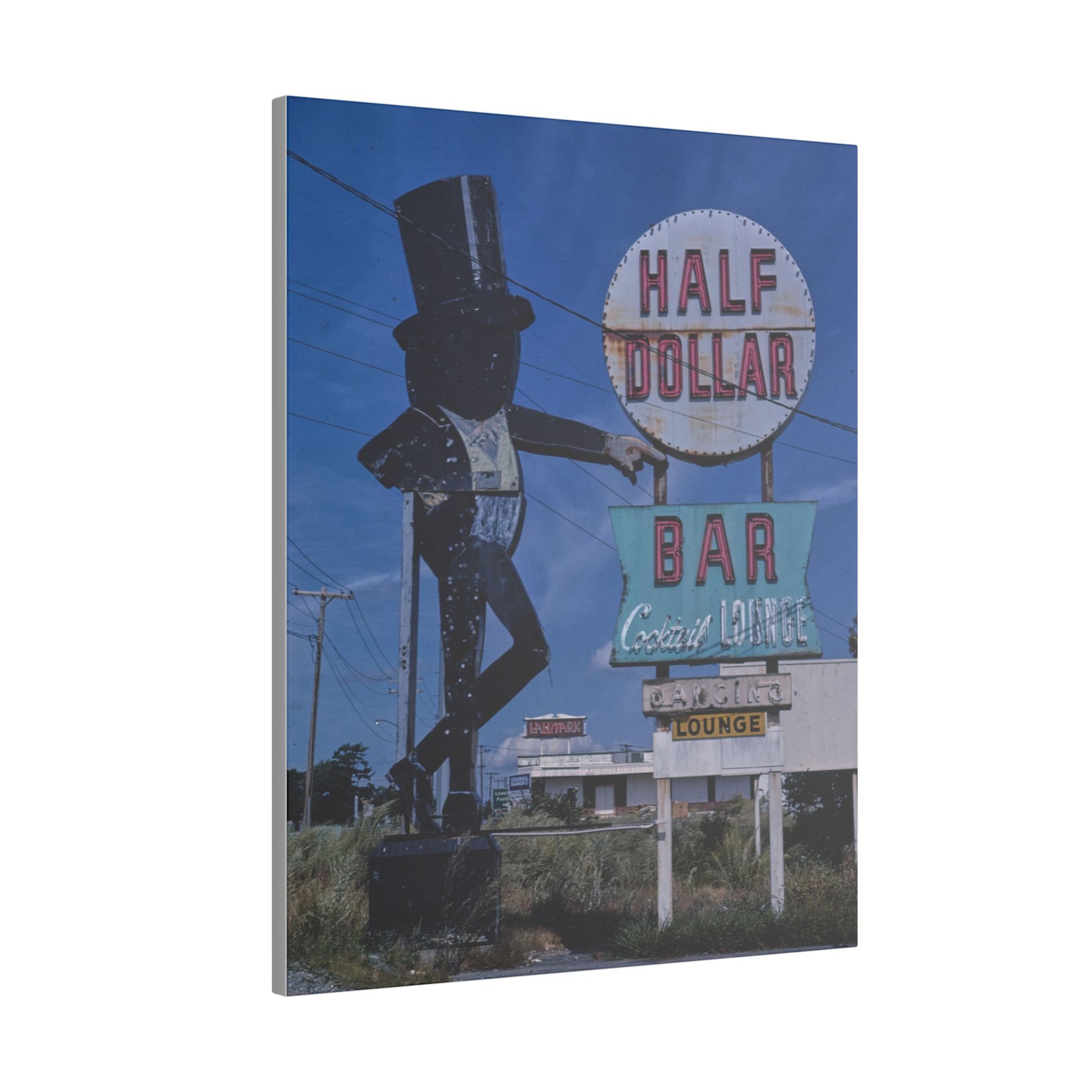 Retro Abandoned Half Dollar Bar Canvas Print - Old School Male 