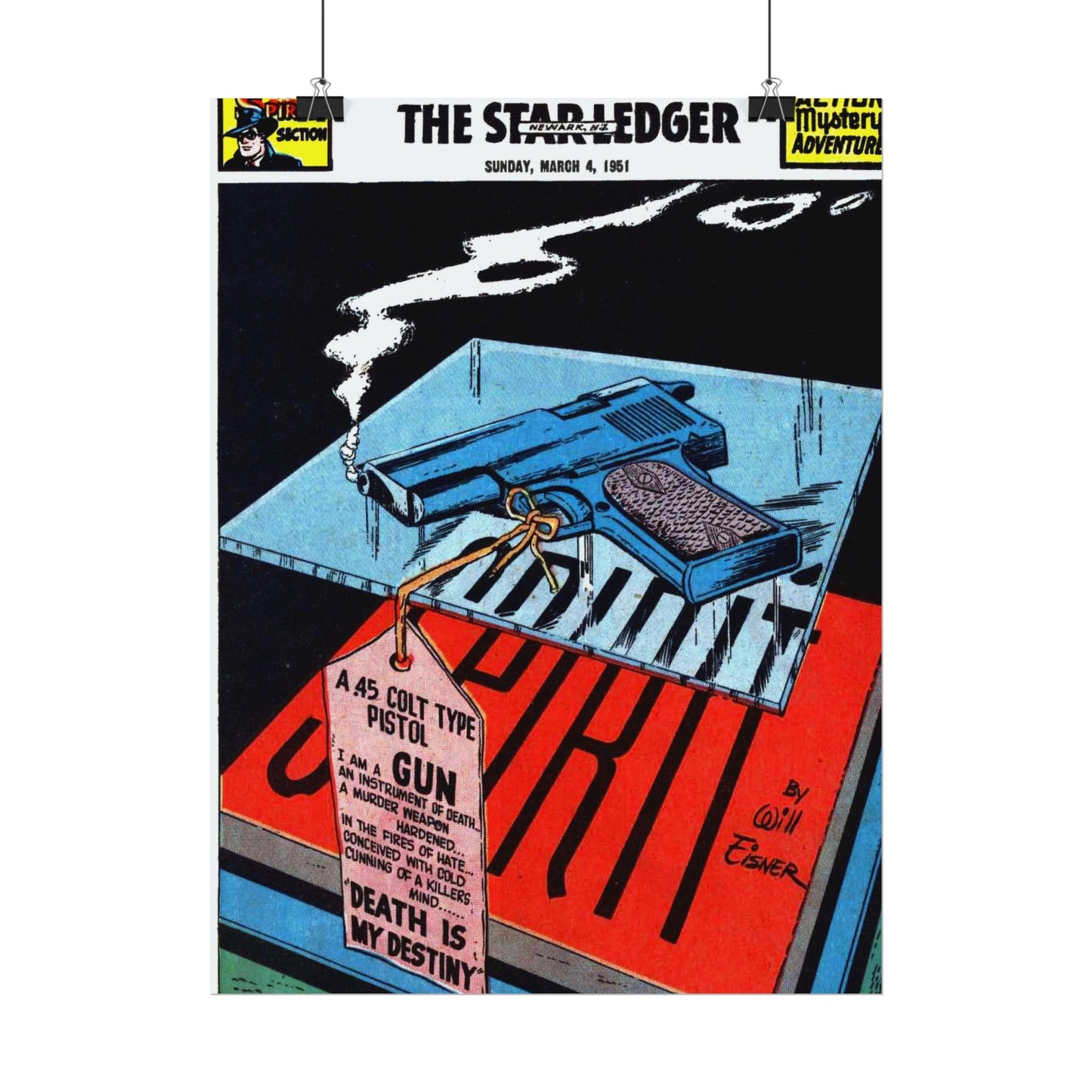 Retro March 1951 Star Ledger Serial Comic Cover Poster