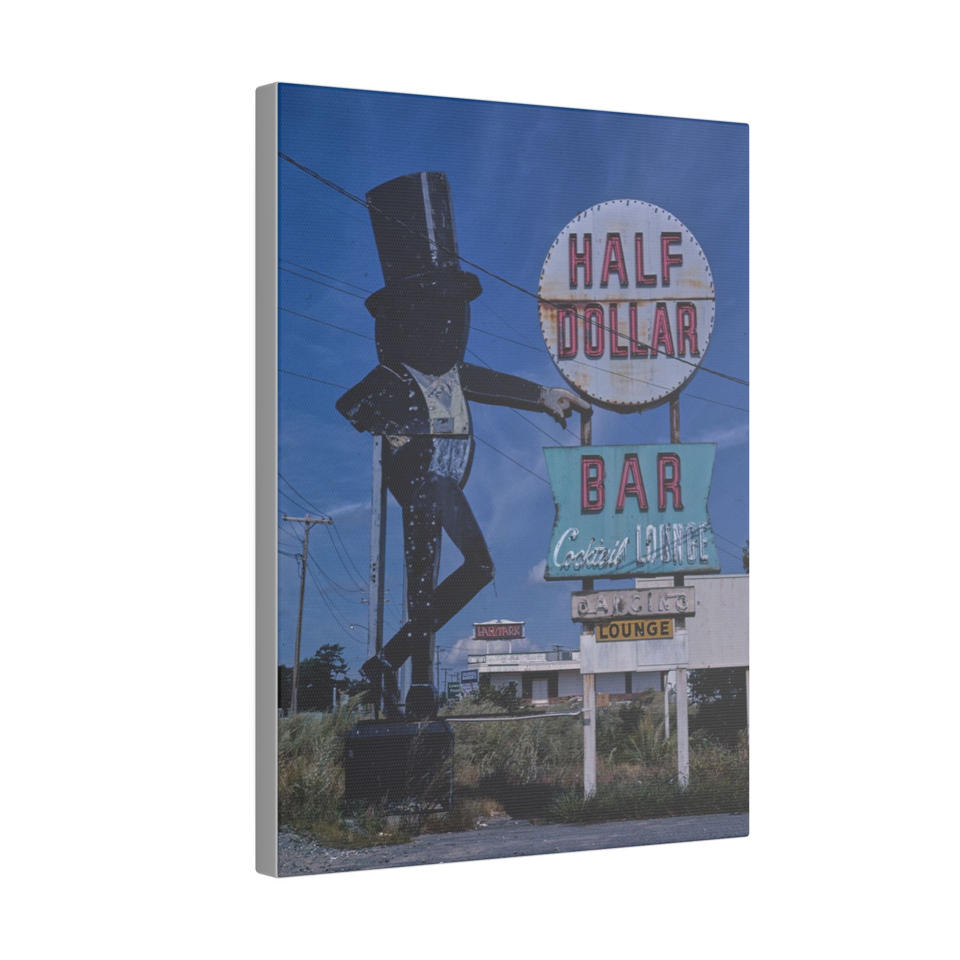 Retro Abandoned Half Dollar Bar Canvas Print - Old School Male 