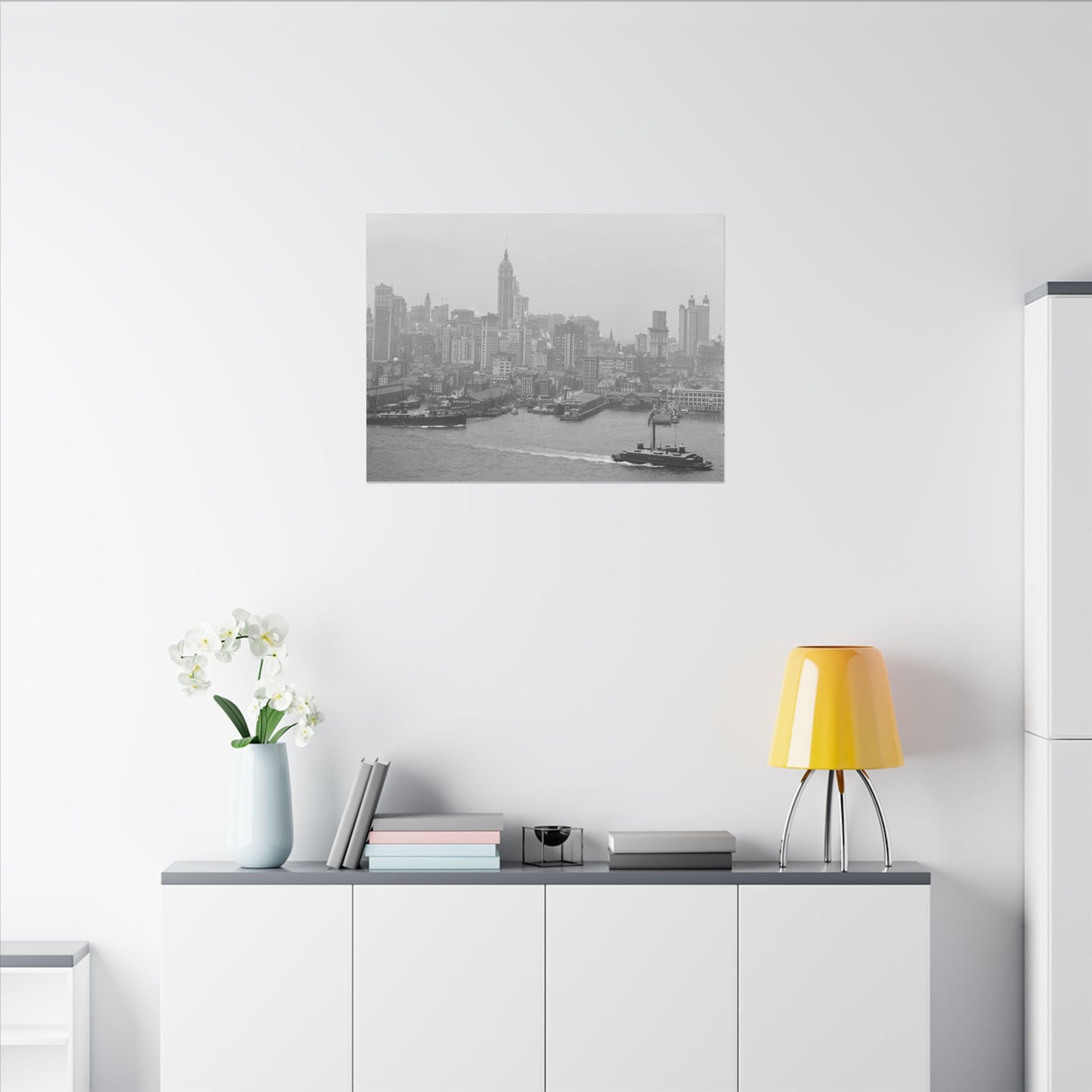 Vintage NYC Harbor Photo Canvas Print