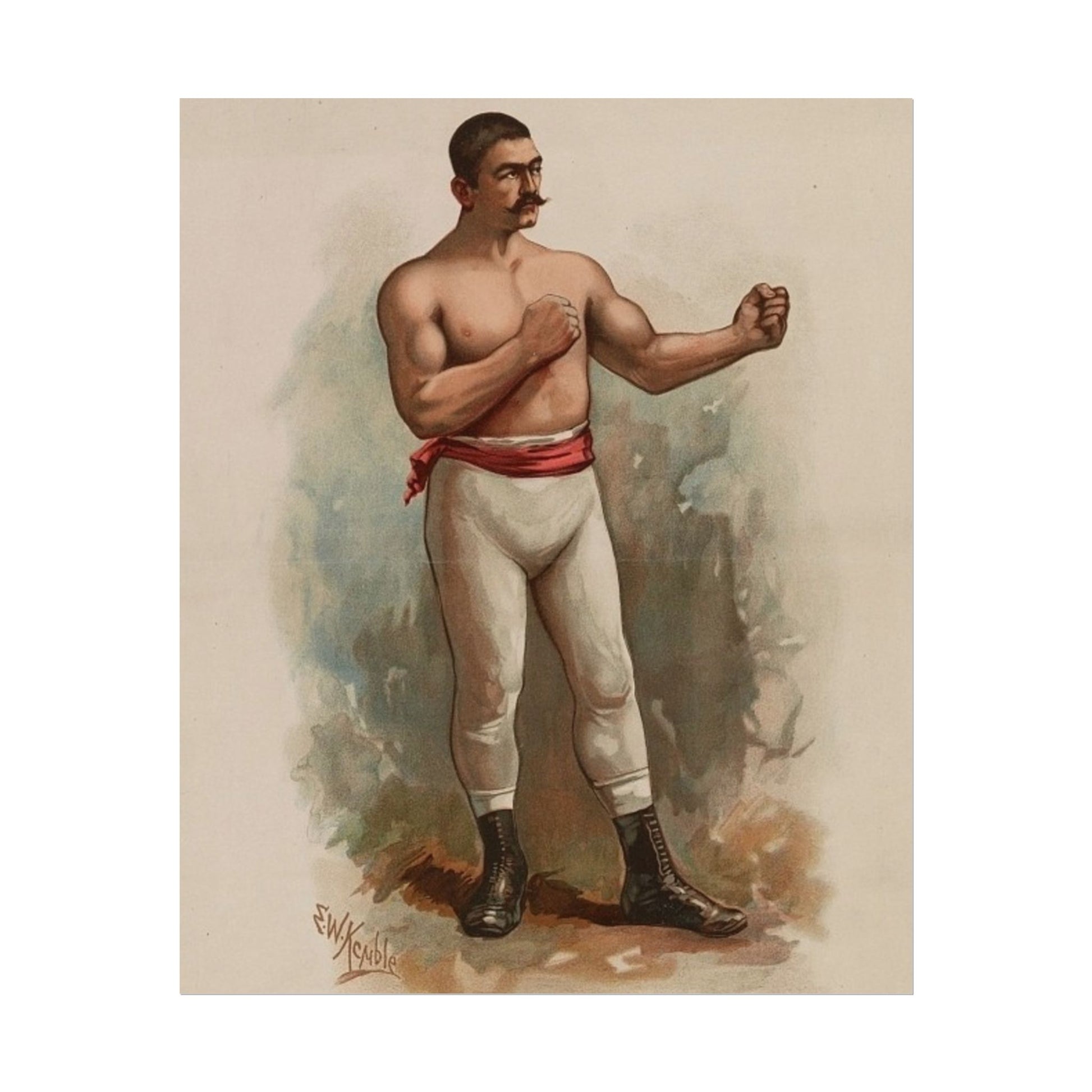 Vintage Champion Pugilist John Sullivan Poster - Old School Male 