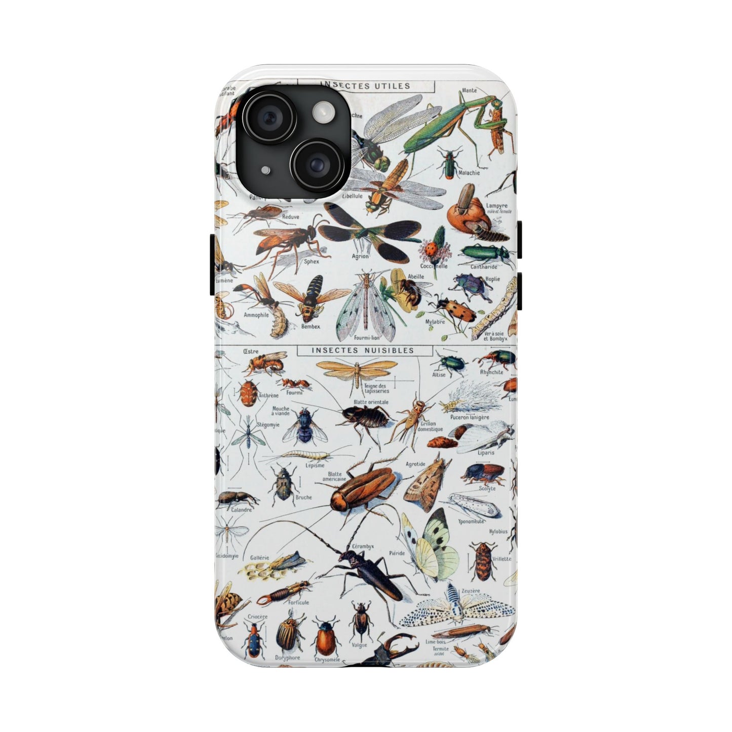 Insect-Themed Impact-Resistant Phone Cases - Old School Male 