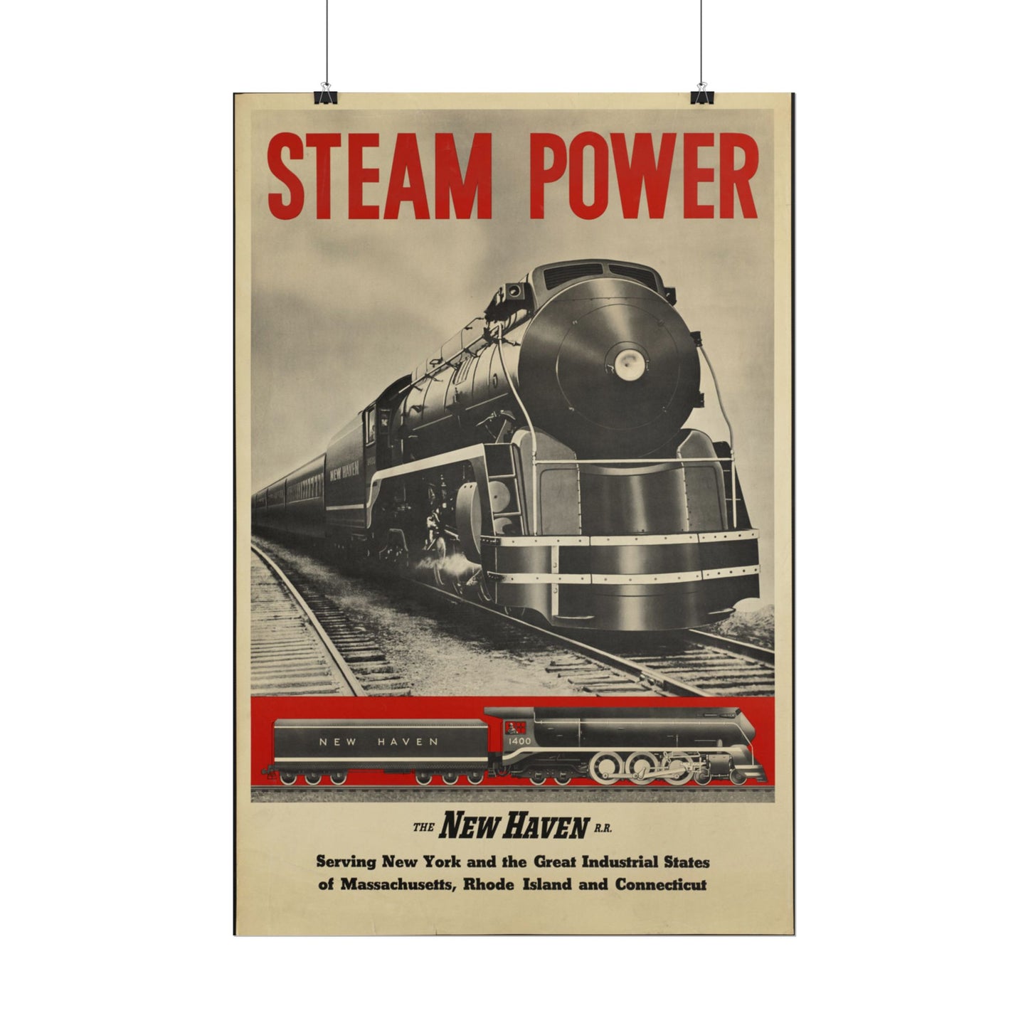 Vintage New Haven Railroad Design Travel Poster Rolled Posters