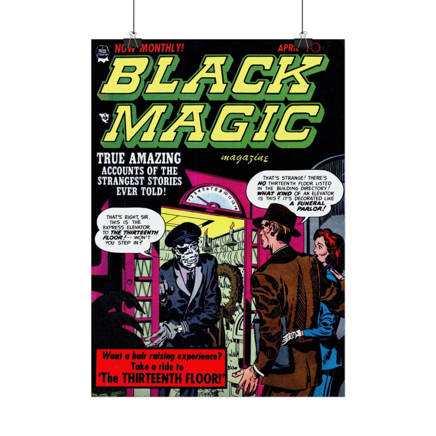 Retro Black Magic Comic Book Cover Poster