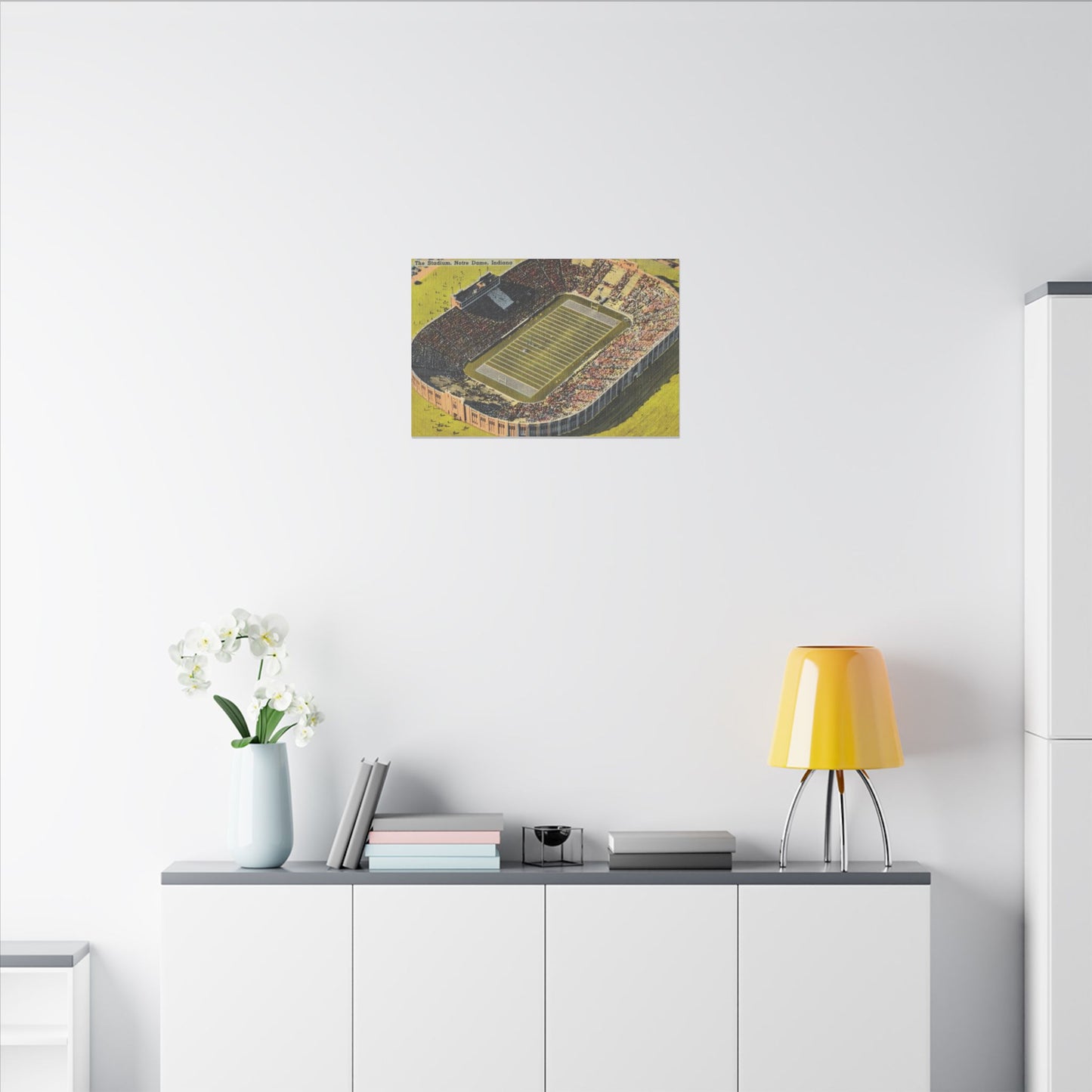 Aerial Canvas Art - Notre Dame University Stadium Illustration