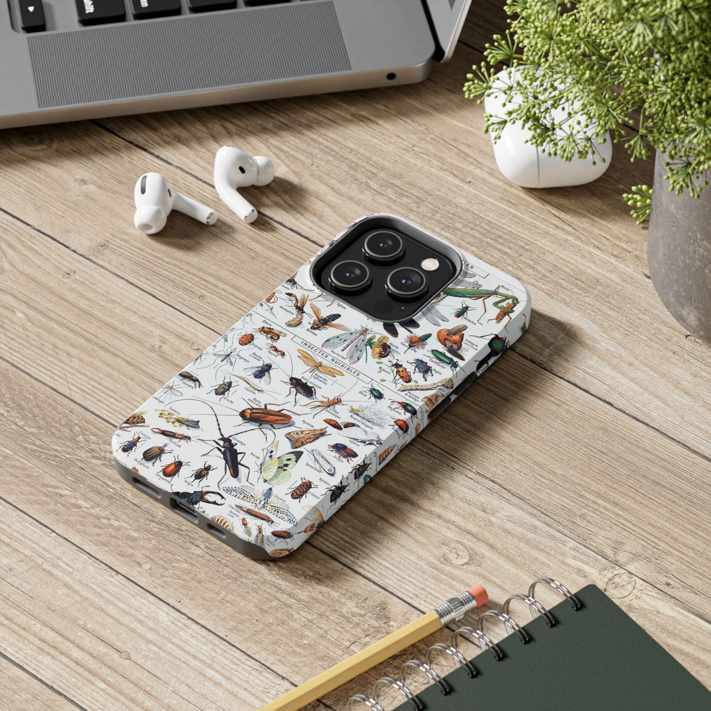 Insect-Themed Impact-Resistant Phone Cases - Old School Male 