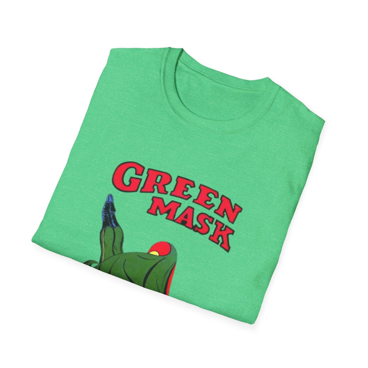 Retro Green Mask Comic Character T-Shirt - 100% Cotton, Classic Fit, Perfect for Fans