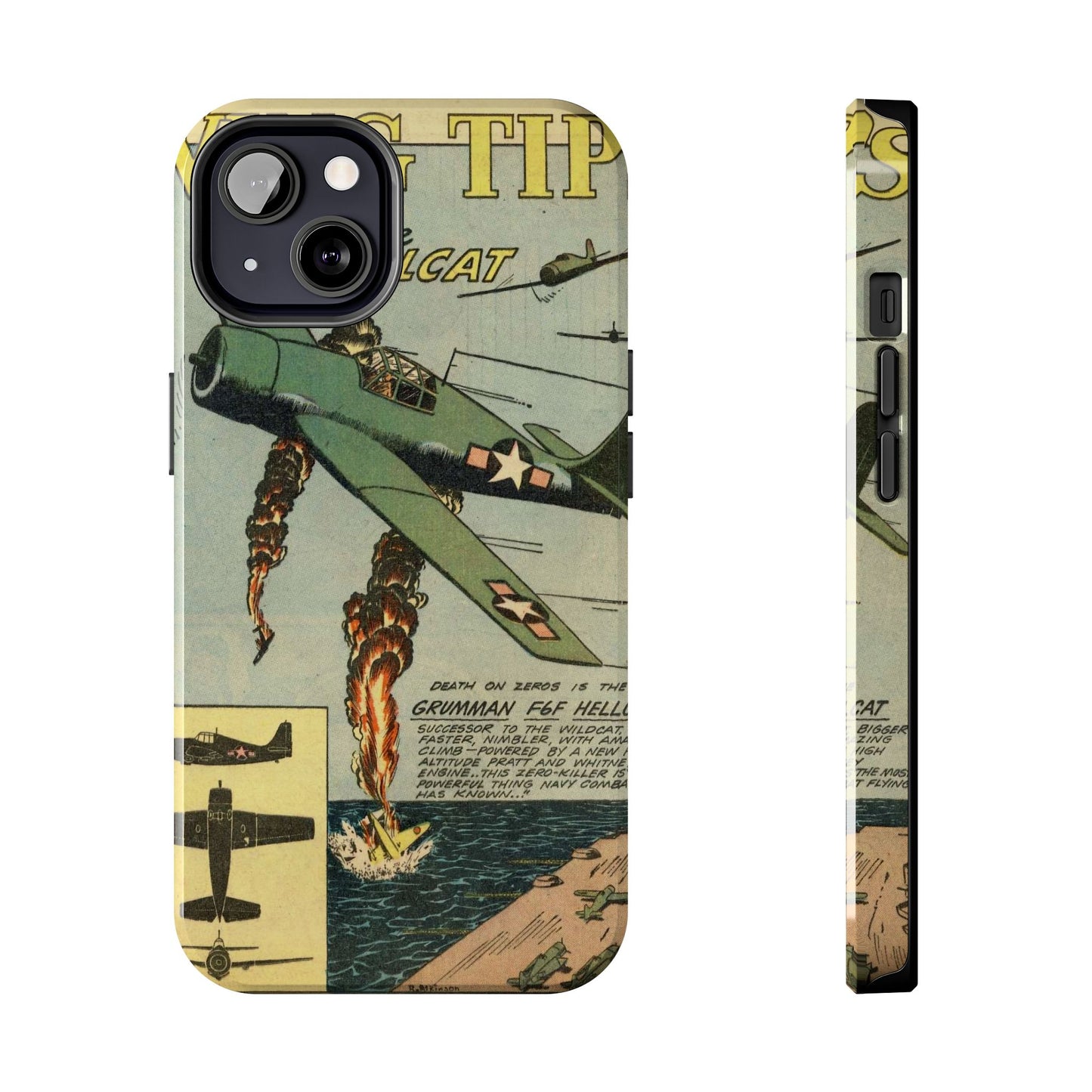 Retro Wings Comic Page Tough Phone Cases - Old School Male 