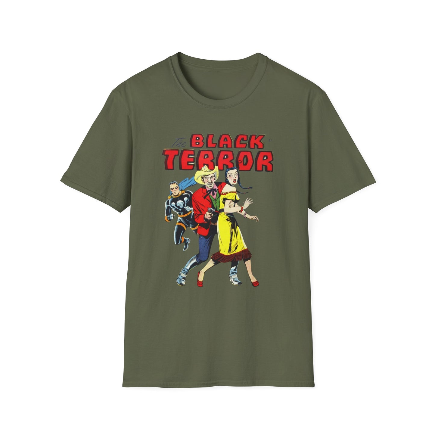 Vintage Black Terror Comic Character T-Shirt - Soft Cotton, Classic Fit for Retro Fans