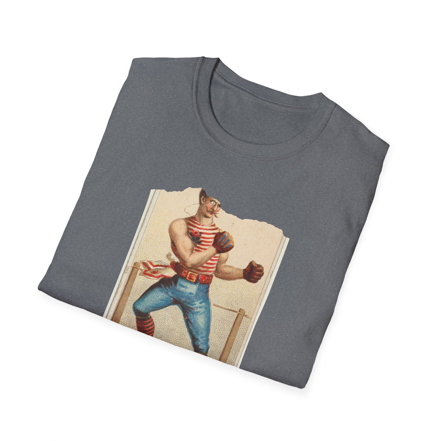 Retro Boxer Pose Unisex Softstyle Tee - Old School Male 