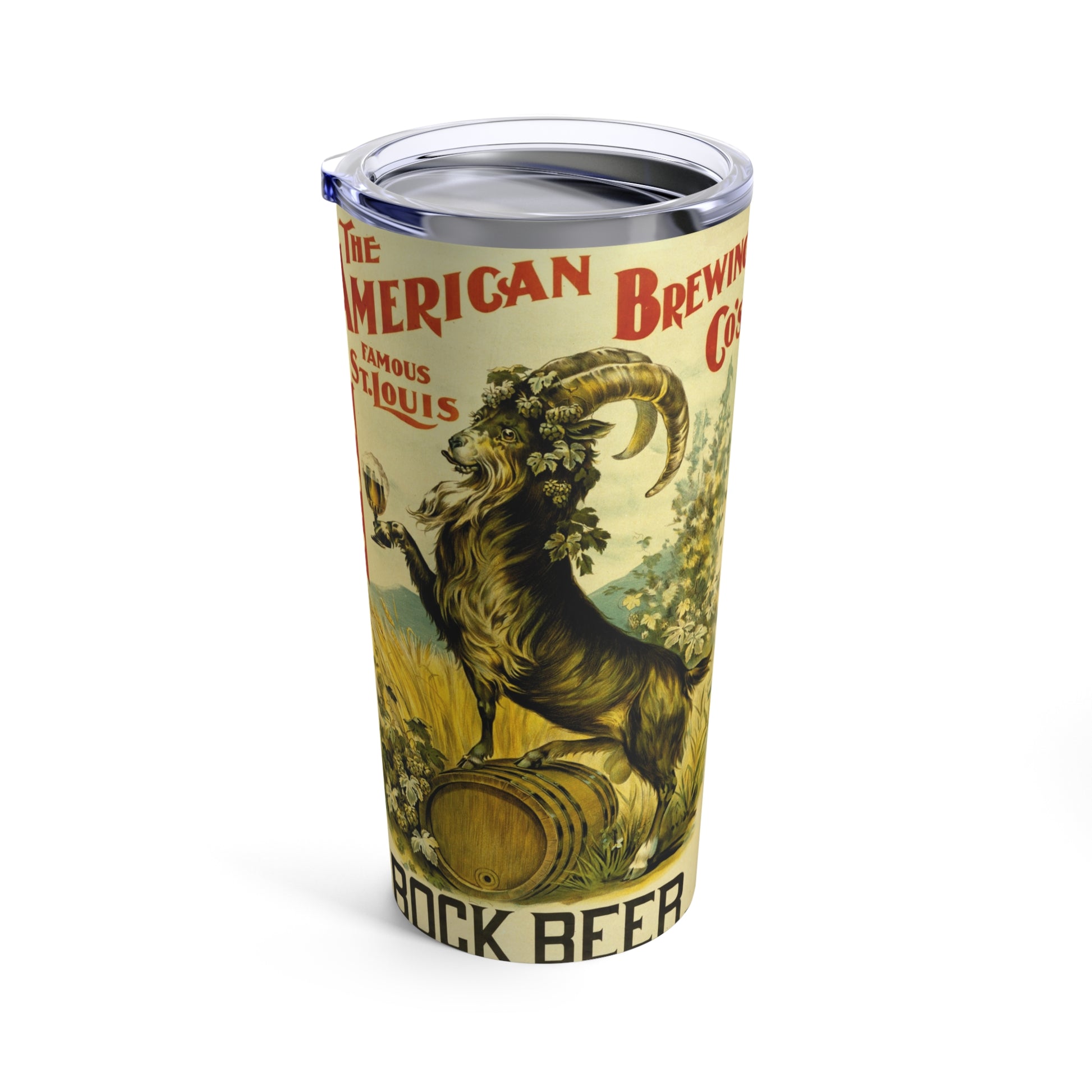 Retro American Brewing Co. Bock Beer Insulated Tumbler 20oz - Old School Male 