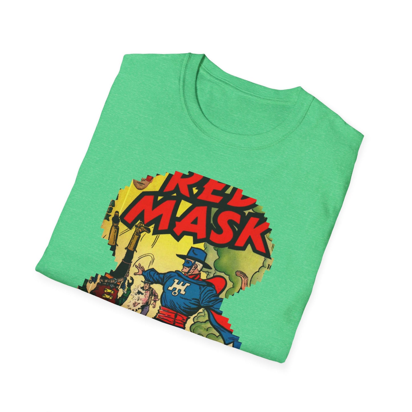 Vintage Red Mask Unisex Soft Cotton Tee