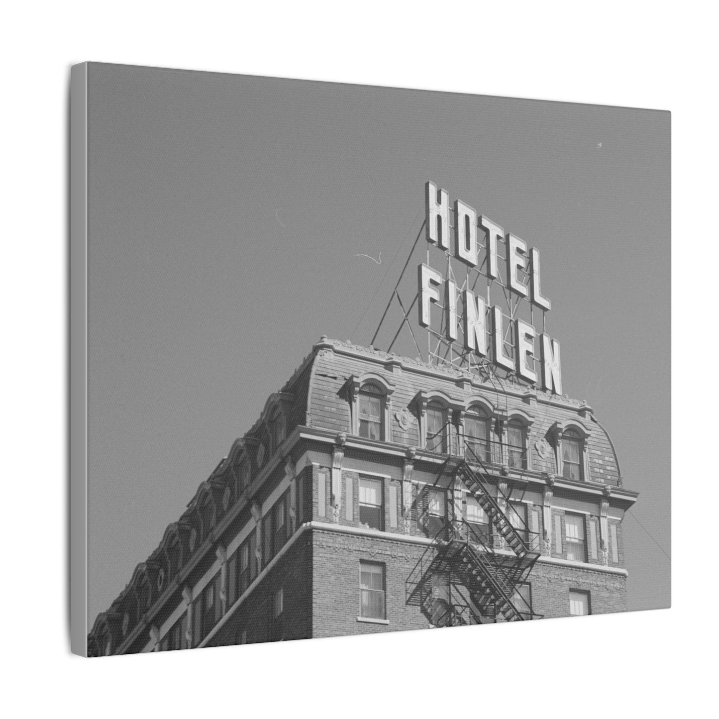 Vintage Hotel Finlen Butte Montana Canvas Print - Old School Male 