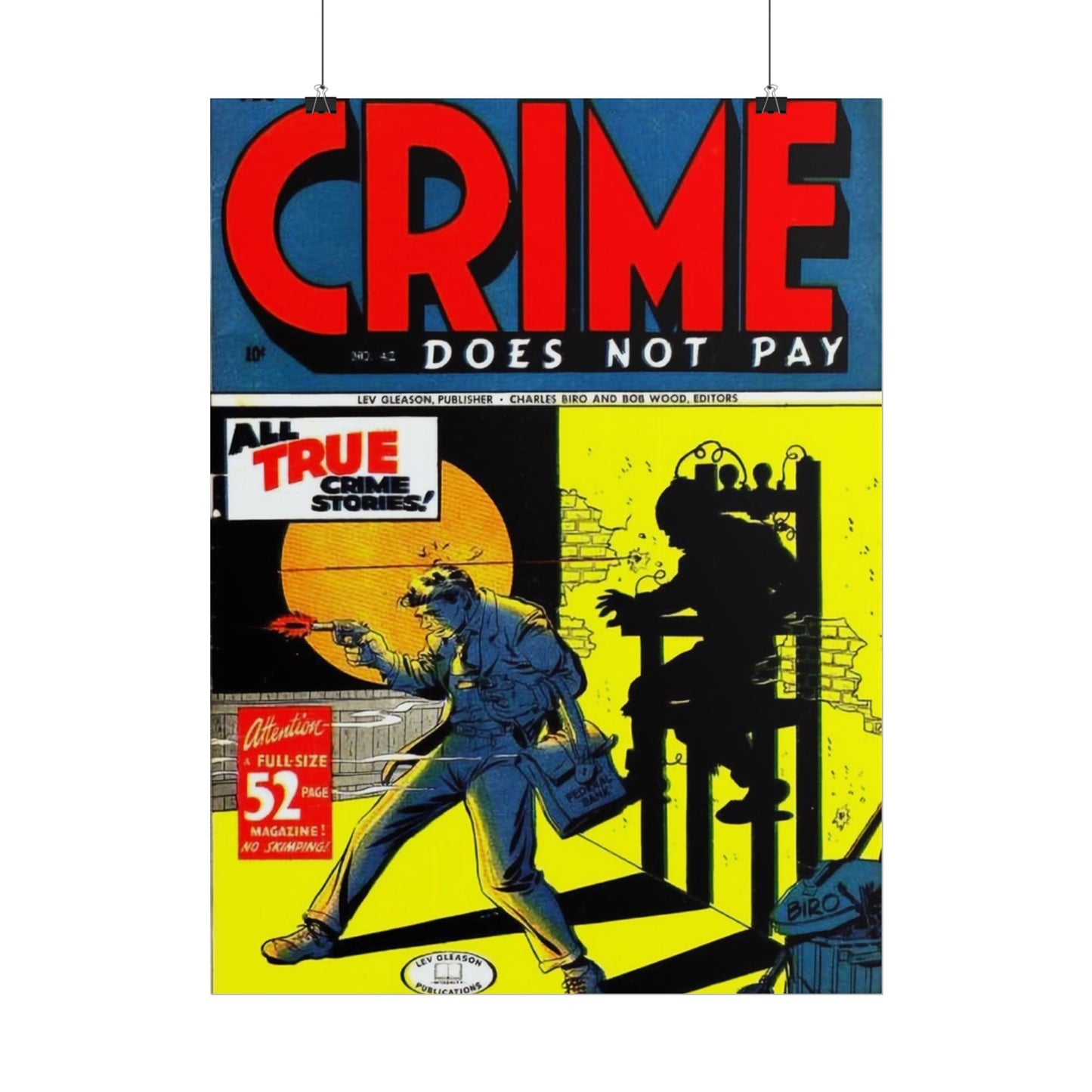 Retro Crime Does Not Pay Comic Book Cover Poster