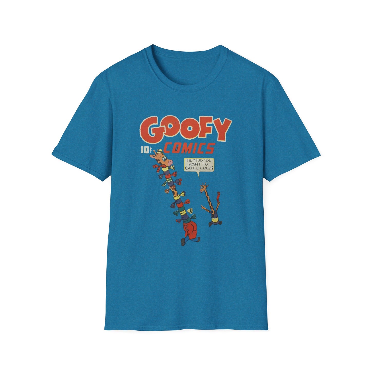 Retro Goofy Comics Giraffe T-Shirt | Unique Comic Book T-Shirts for Quirky Style