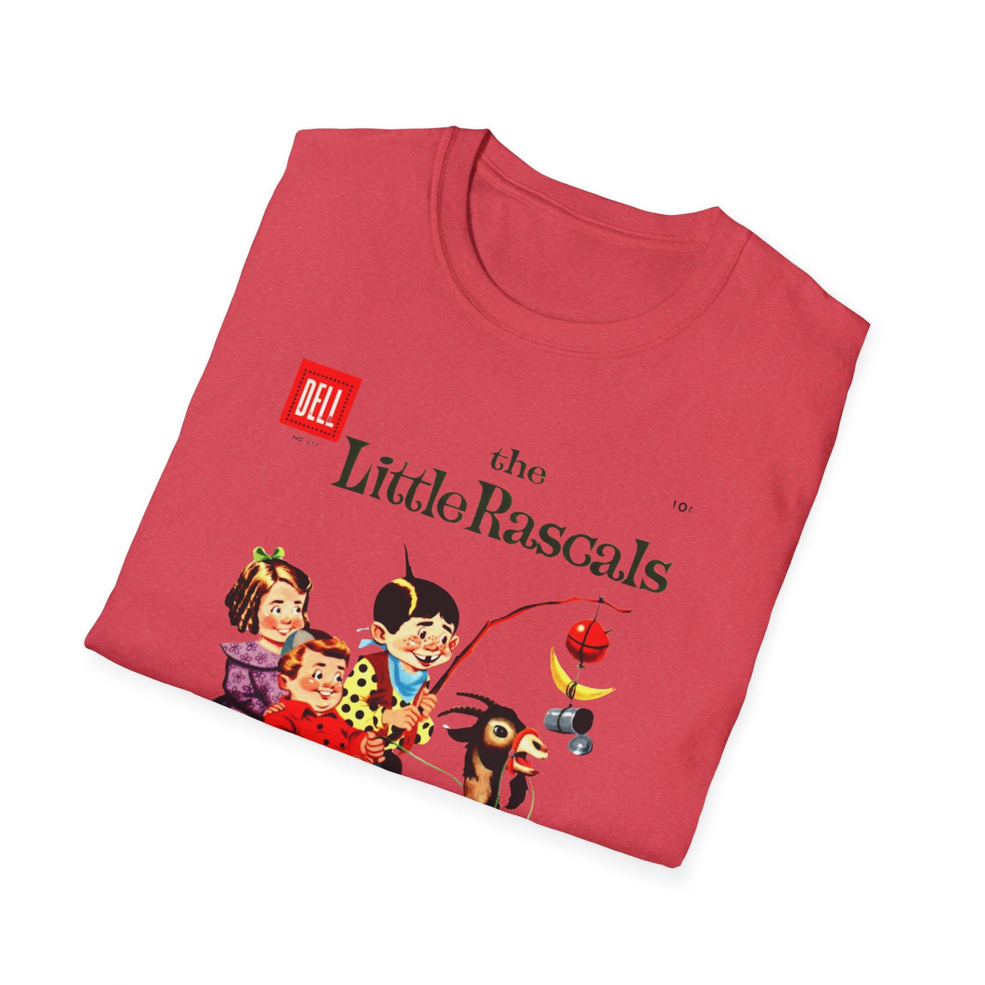 Back view of Vintage Little Rascals T-Shirt in deep mauve, emphasizing its soft fabric and casual fit. A lovely vintage comic t-shirt for every comic enthusiast!