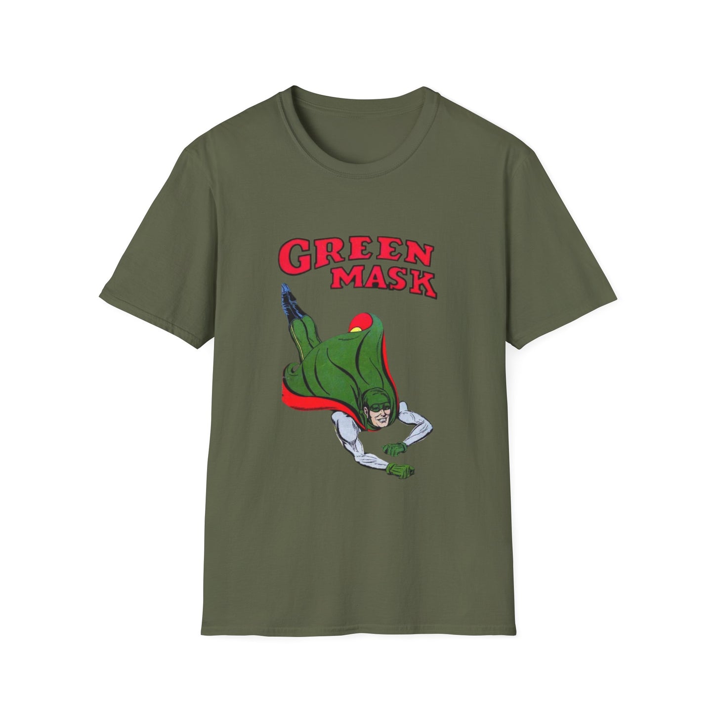 Retro Green Mask Comic Character T-Shirt - 100% Cotton, Classic Fit, Perfect for Fans