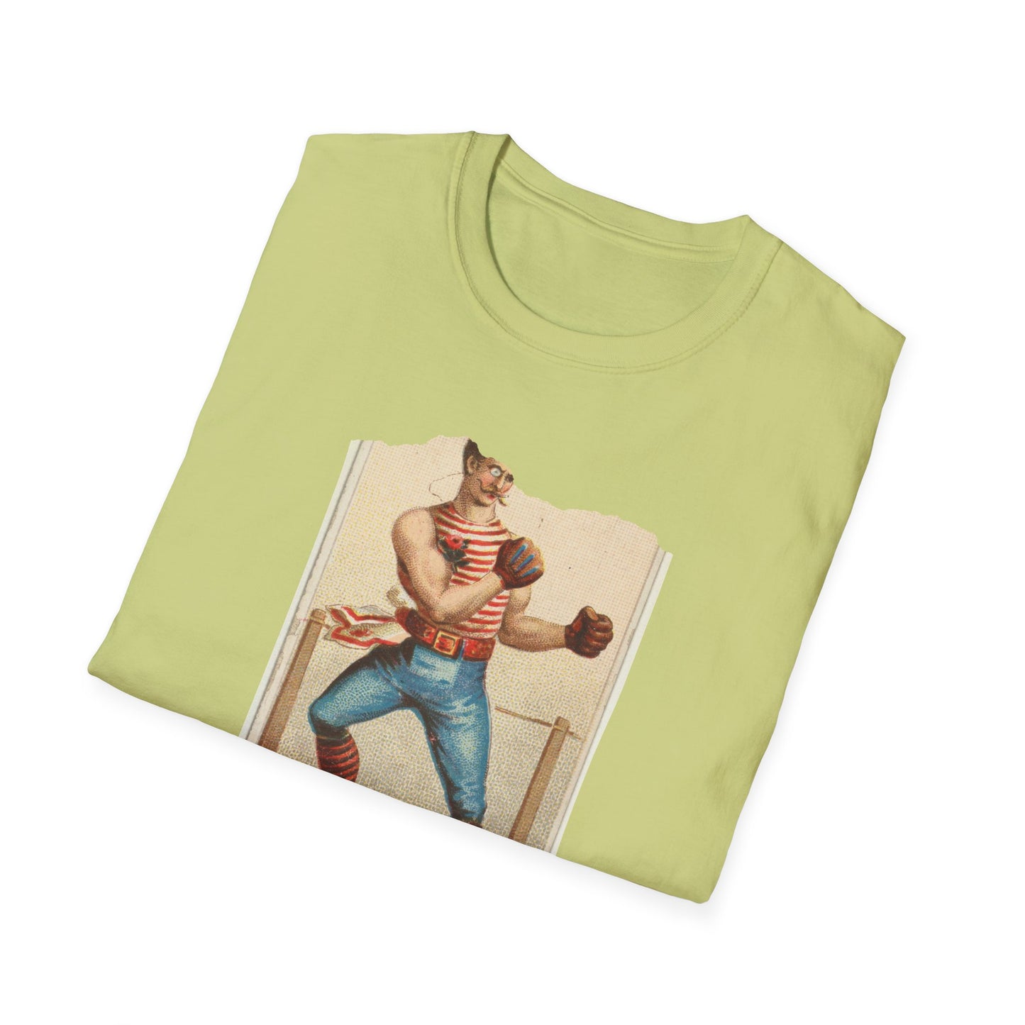 Retro Boxer Pose Unisex Softstyle Tee - Old School Male 