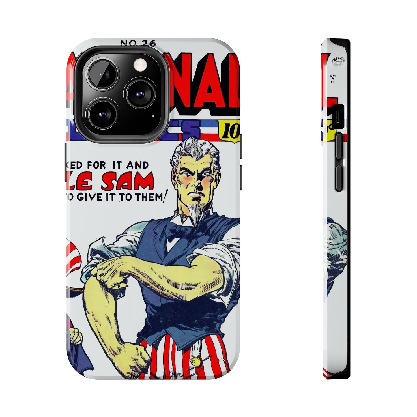 Vintage Comic Art Durable Phone Cases - Old School Male 