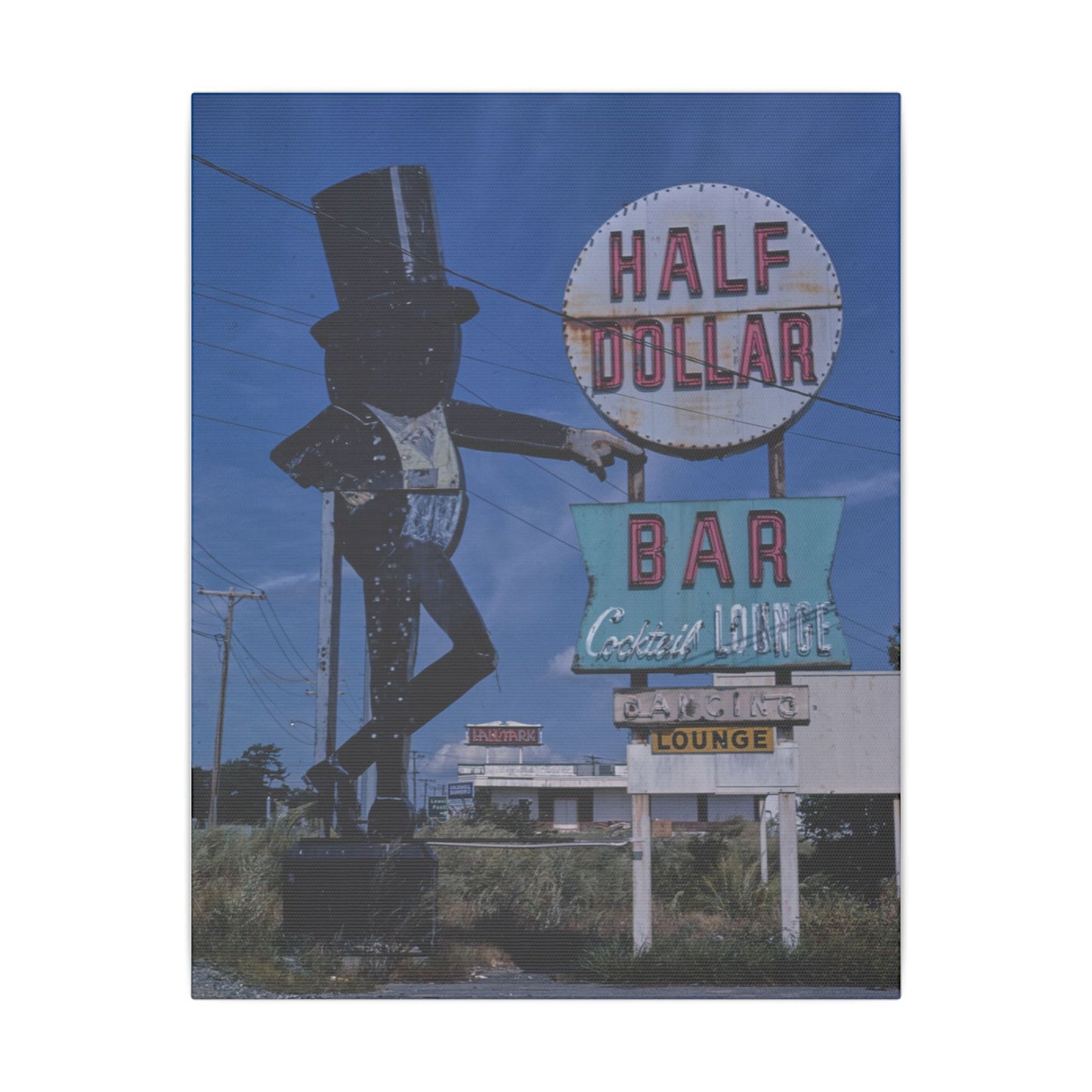 Retro Abandoned Half Dollar Bar Canvas Print - Old School Male 