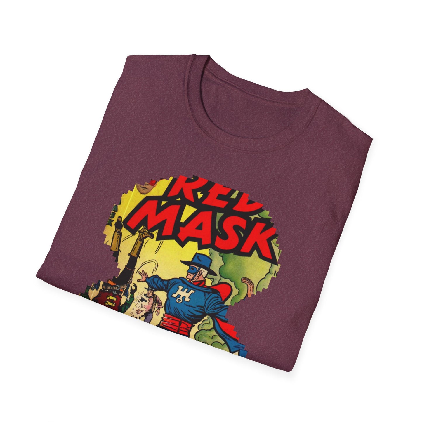 Vintage Red Mask Unisex Soft Cotton Tee