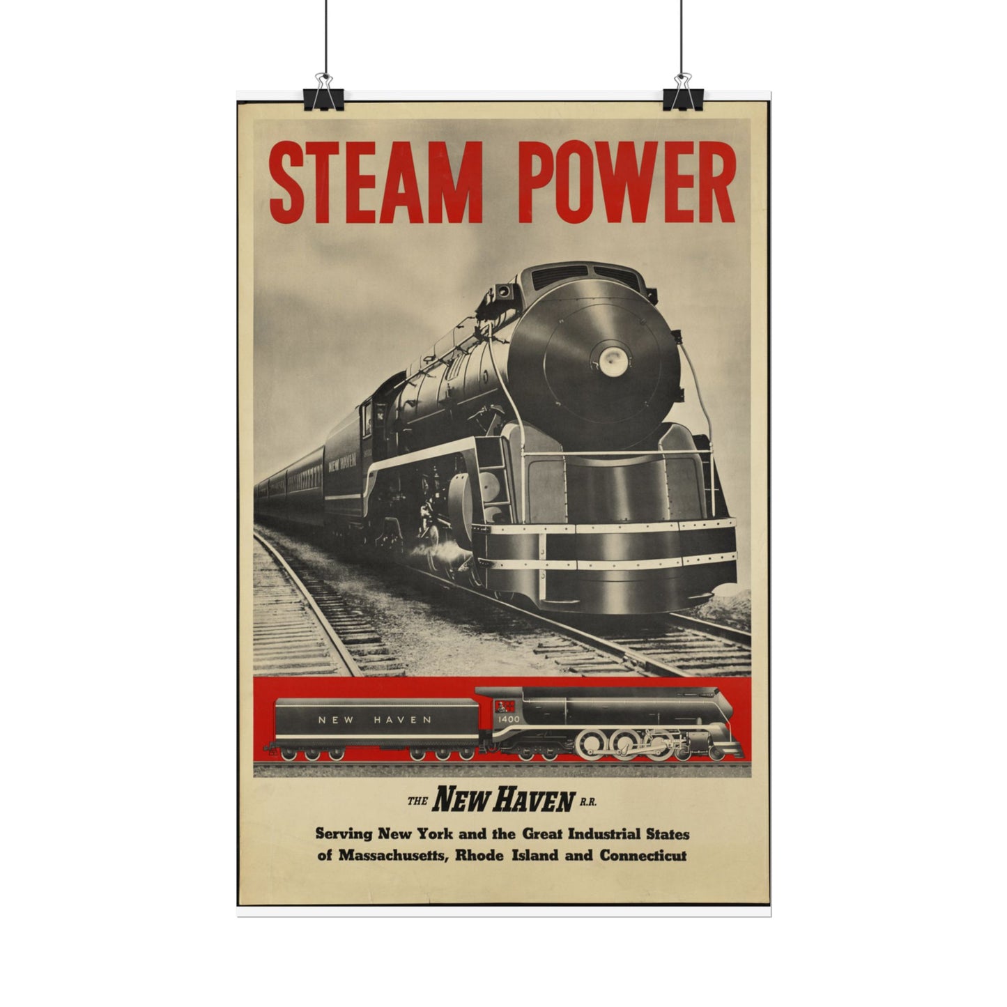 Vintage New Haven Railroad Design Travel Poster Rolled Posters