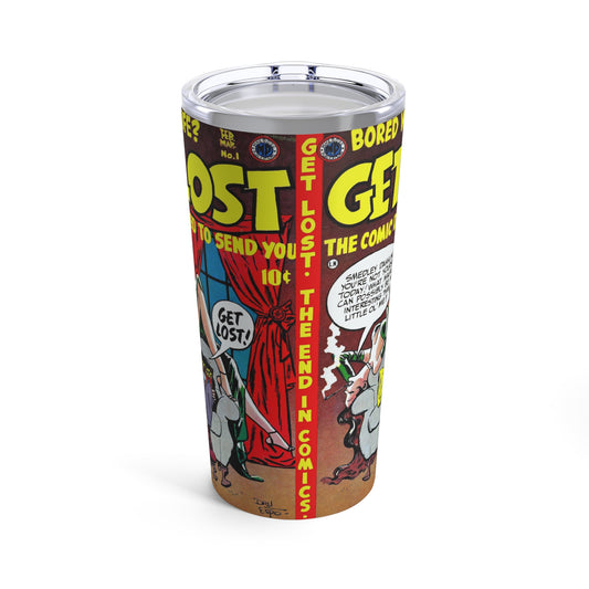 Vintage Get Lost Comic Adventure 20oz Tumbler - Old School Male 