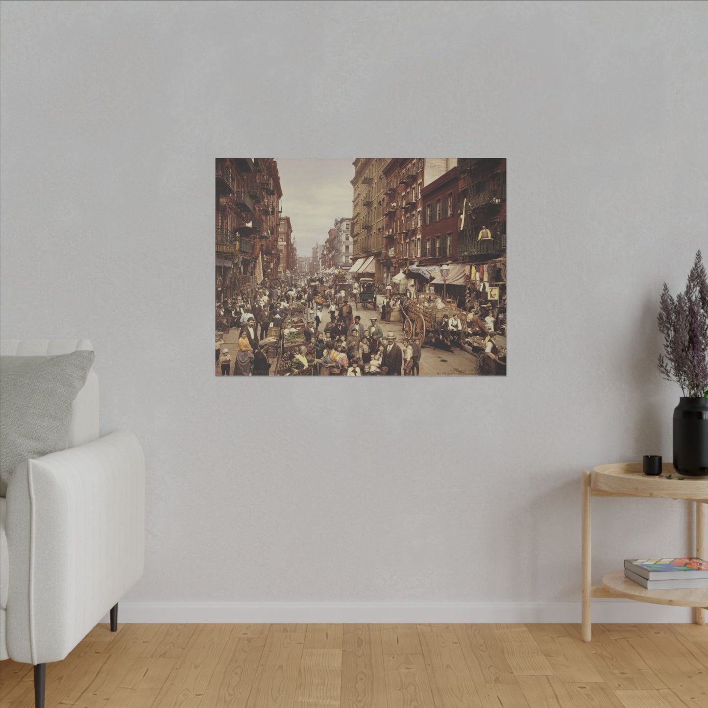 Vintage New York City Street Scene Matte Canvas Print - Stretched, 0.75" Frame (Available in Multiple Sizes)