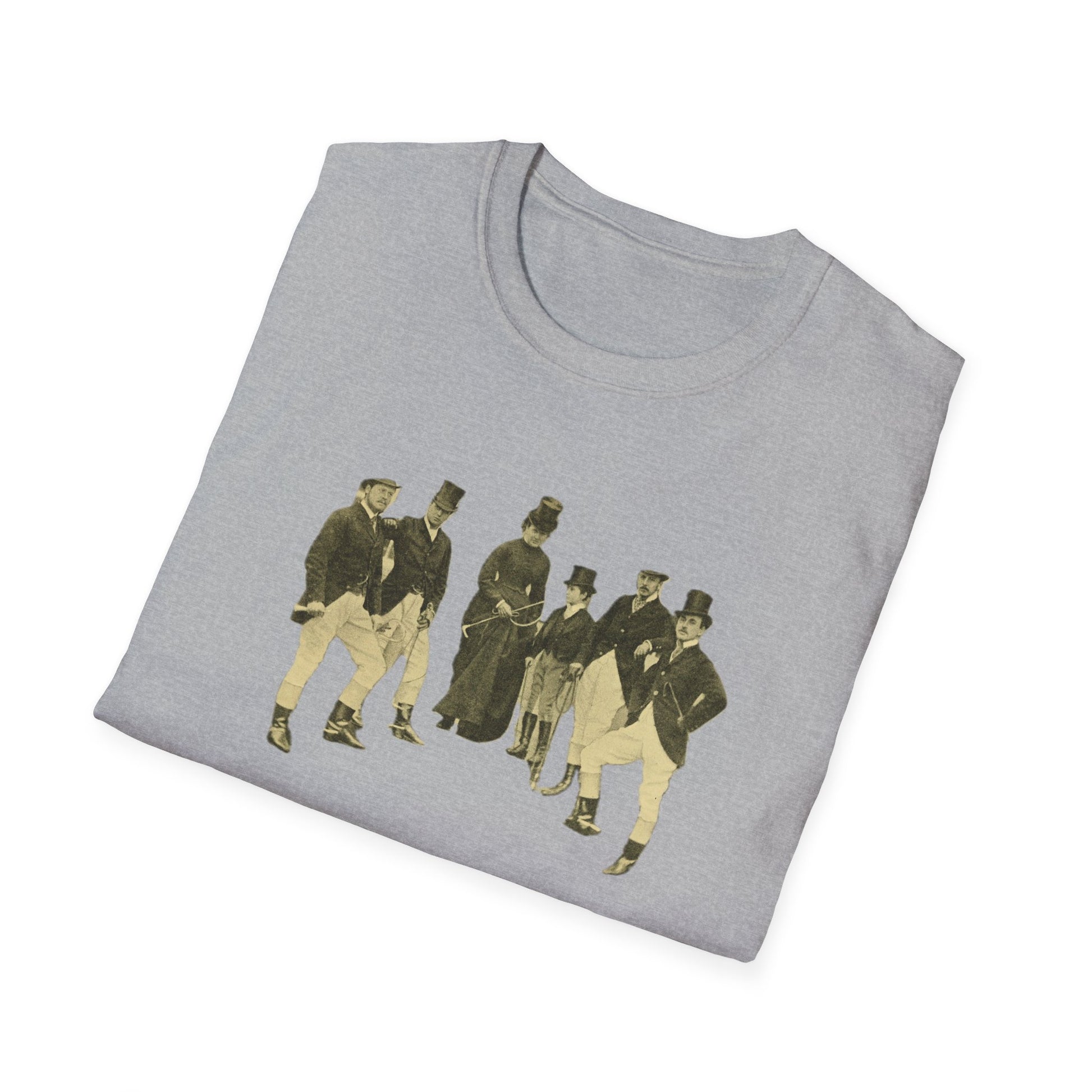 Vintage 19th Century Group Portrait Unisex Softstyle Tee - Old School Male 