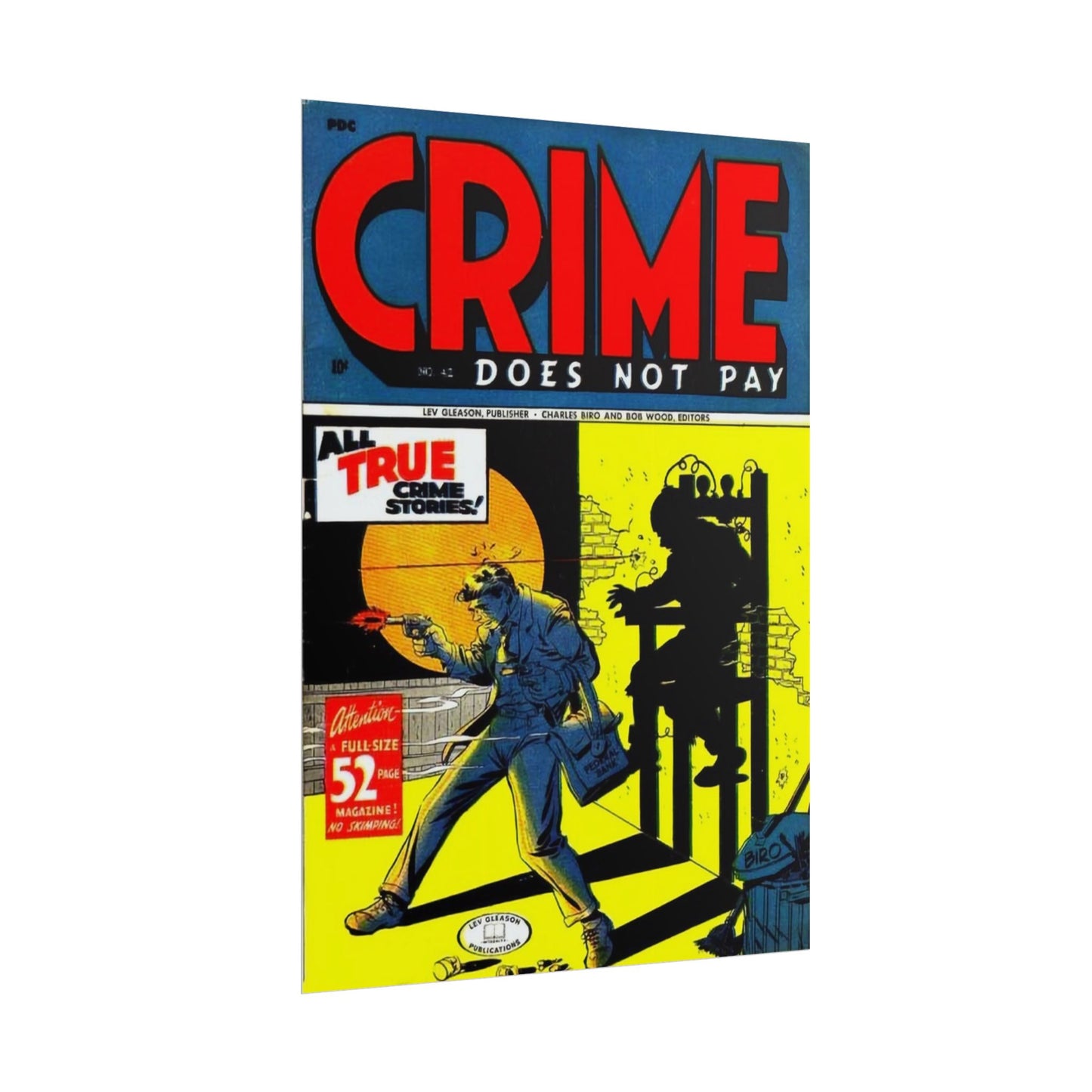 Retro Crime Does Not Pay Comic Book Cover Poster