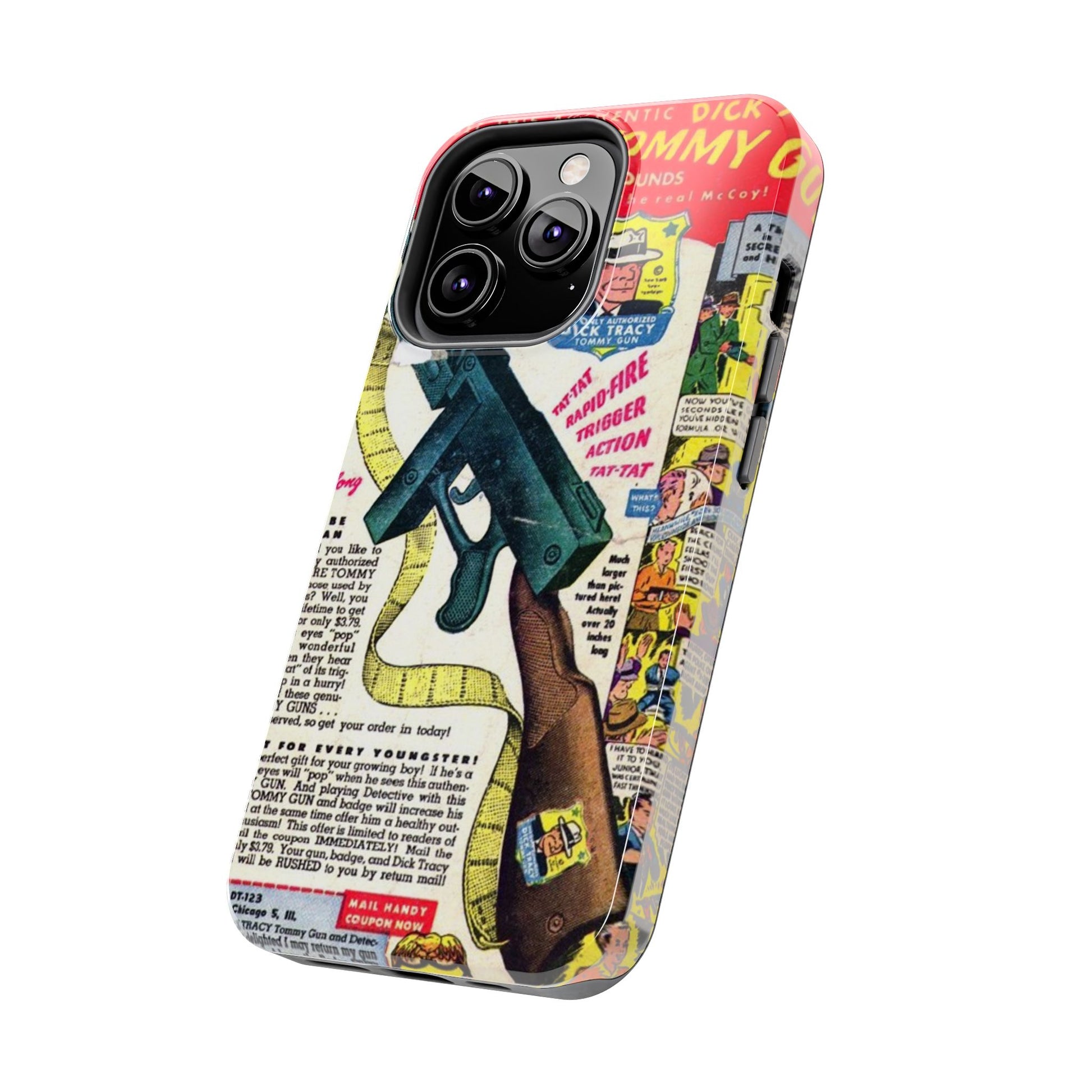 Dick Tracy Tommy Gun Vintage-Inspired Tough Phone Cases - Old School Male 