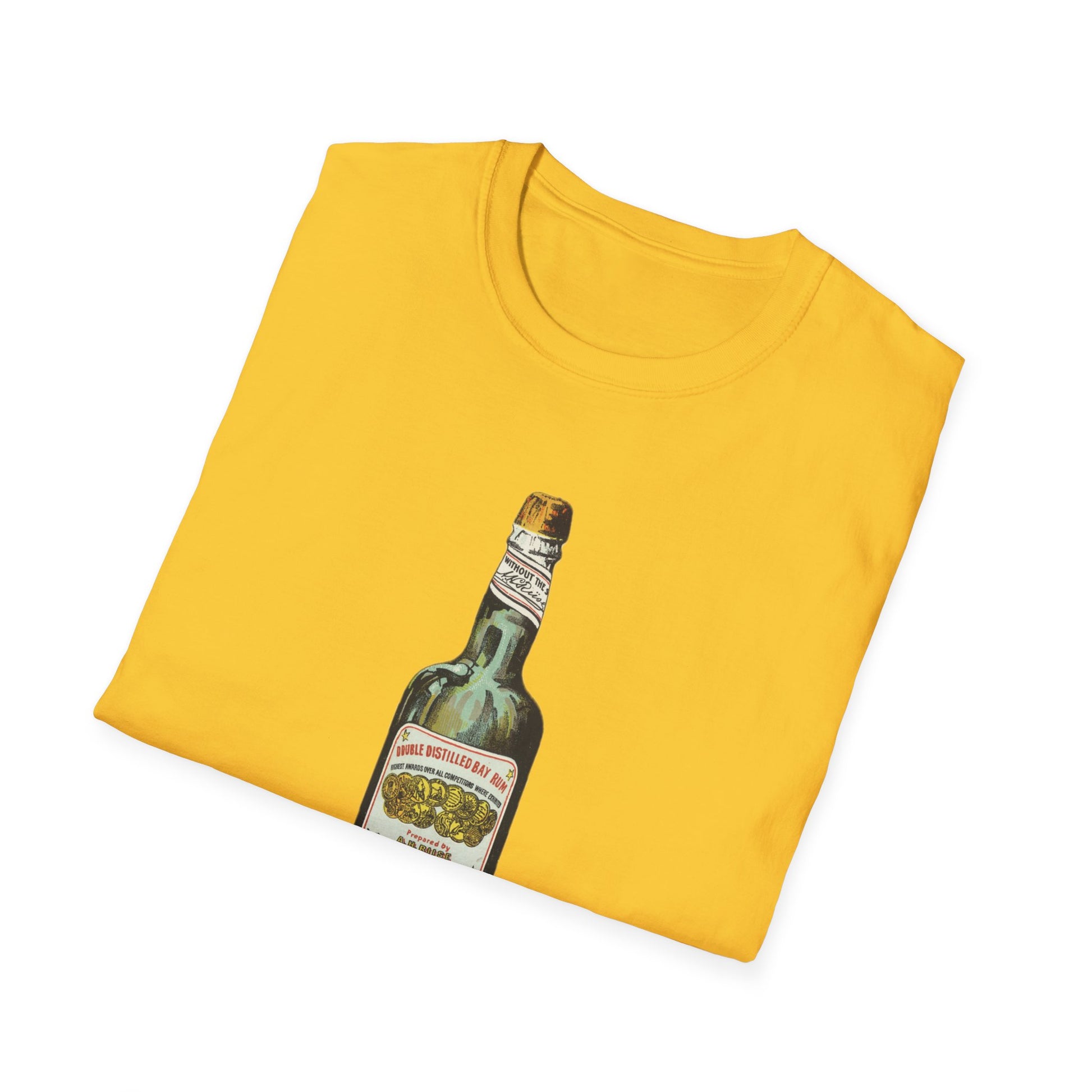 Retro Rum Bottle Graphic Tee - Old School Male 