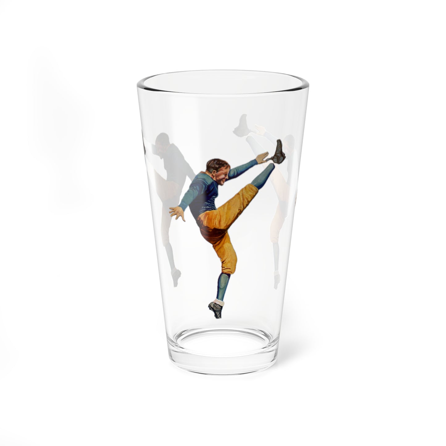 Retro Football Kicker Beer Pint Glass