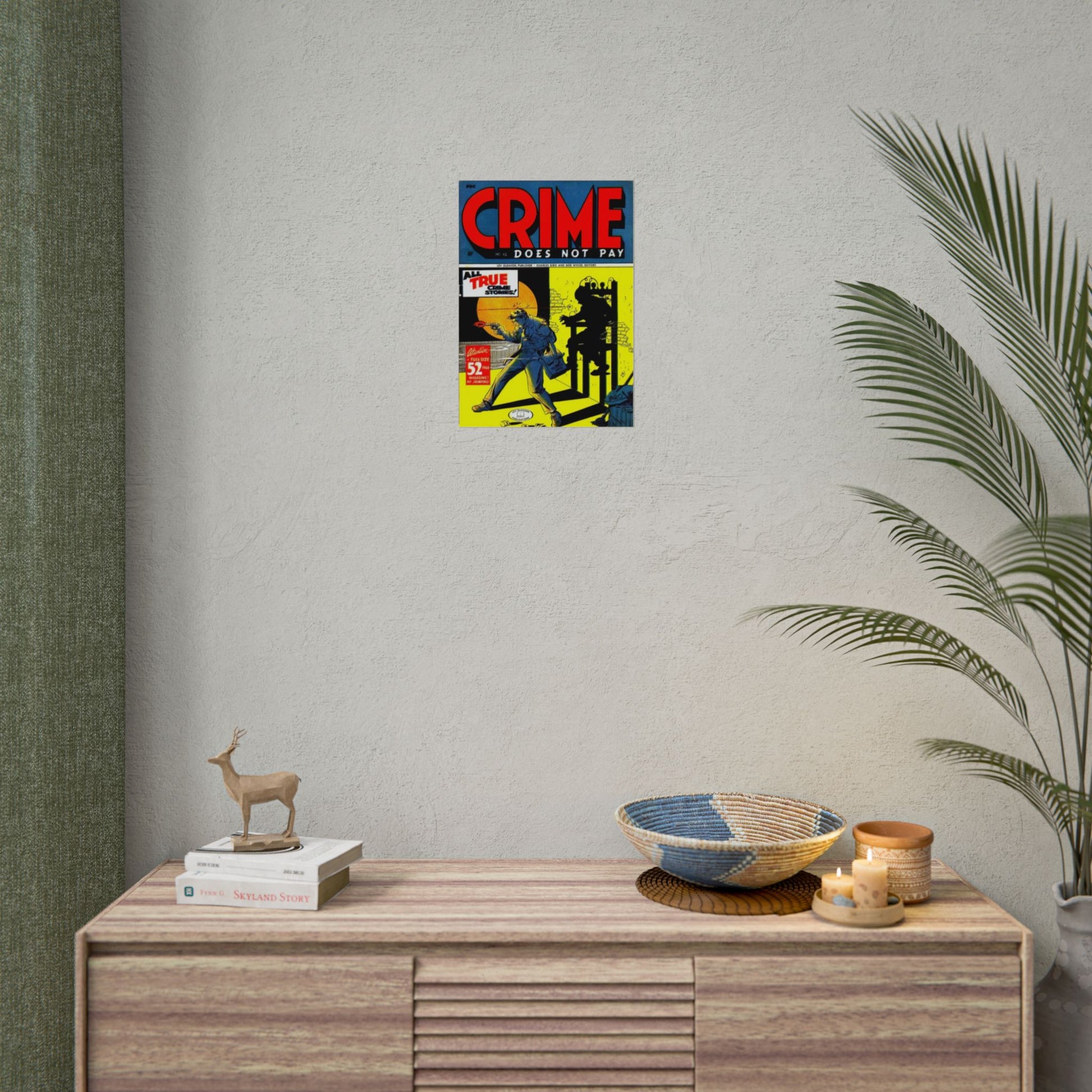 Retro Crime Does Not Pay Comic Book Cover Poster - Old School Male 